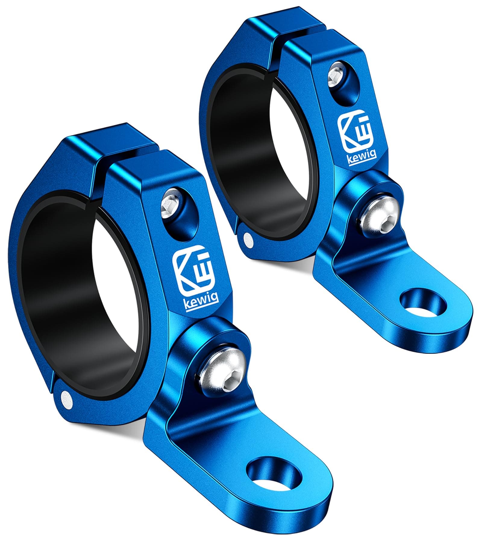 2 PCS UTV Whip Light Mounts, Sturdy Aluminium Alloy UTV Whip Flag Mounts, 360° Rotating Adjustable Off-Road Light Bar Mounting Brackets for 1.5" / 1.65" / 1.75" / 1.85" / 2" Roll Bars, Blue