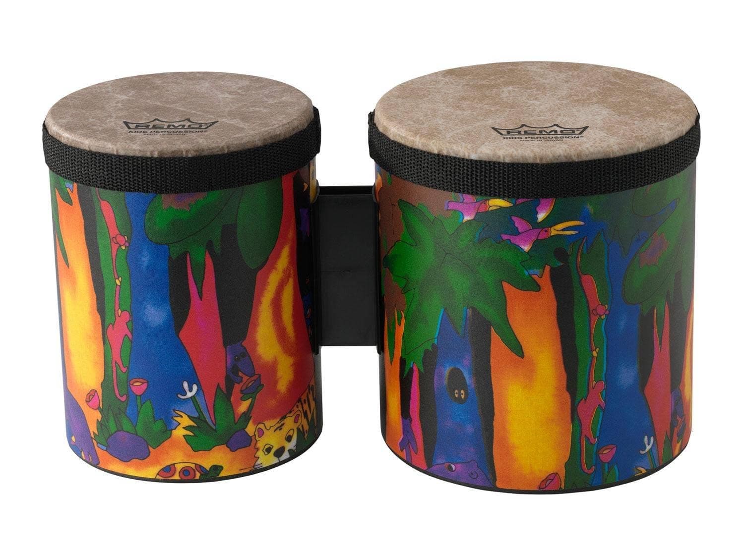 Remo Kids Percussion Bongo Drum - Fabric Rain Forest, 5'-6'
