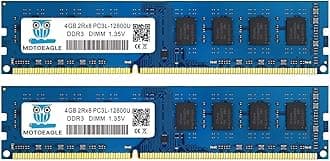 8GB Kit (4GBX2) DDR3/DDR3L 1600 UDIMM, PC3/PC3L 12800U 4GB 2Rx8 1600MHz 1.35V/1.5V 240-Pin Dual Rank Non-ECC Unbuffered Desktop Memory Ram Module Upgrade