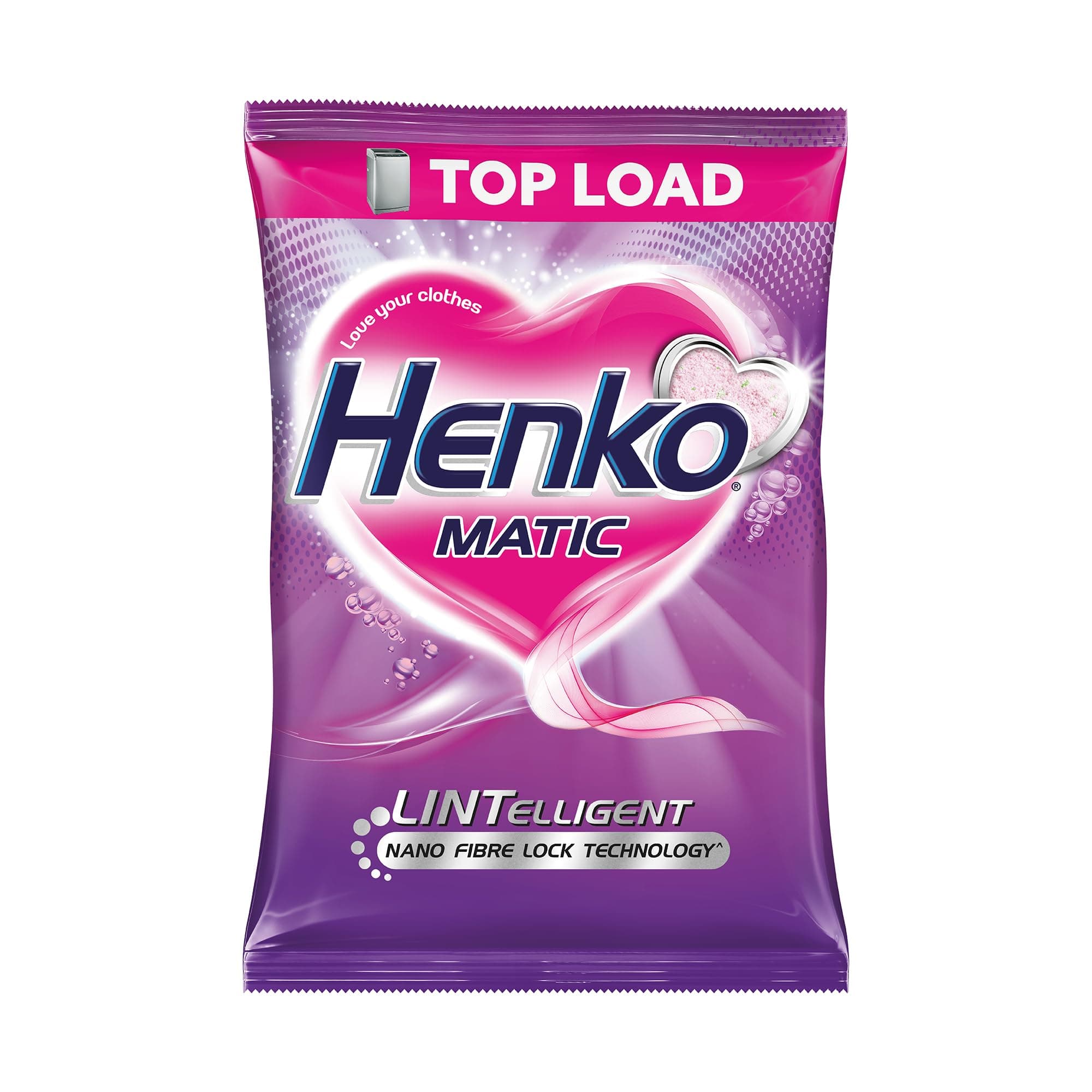 Henko Matic Top Load Detergent Powder 2 Kg Pouch With Power Of Lintelligent Nano Fiber Lock Technology|Laundry Detergent Powder For Tough Stain Removal|Dissolves Easily-Removes Tough Stains