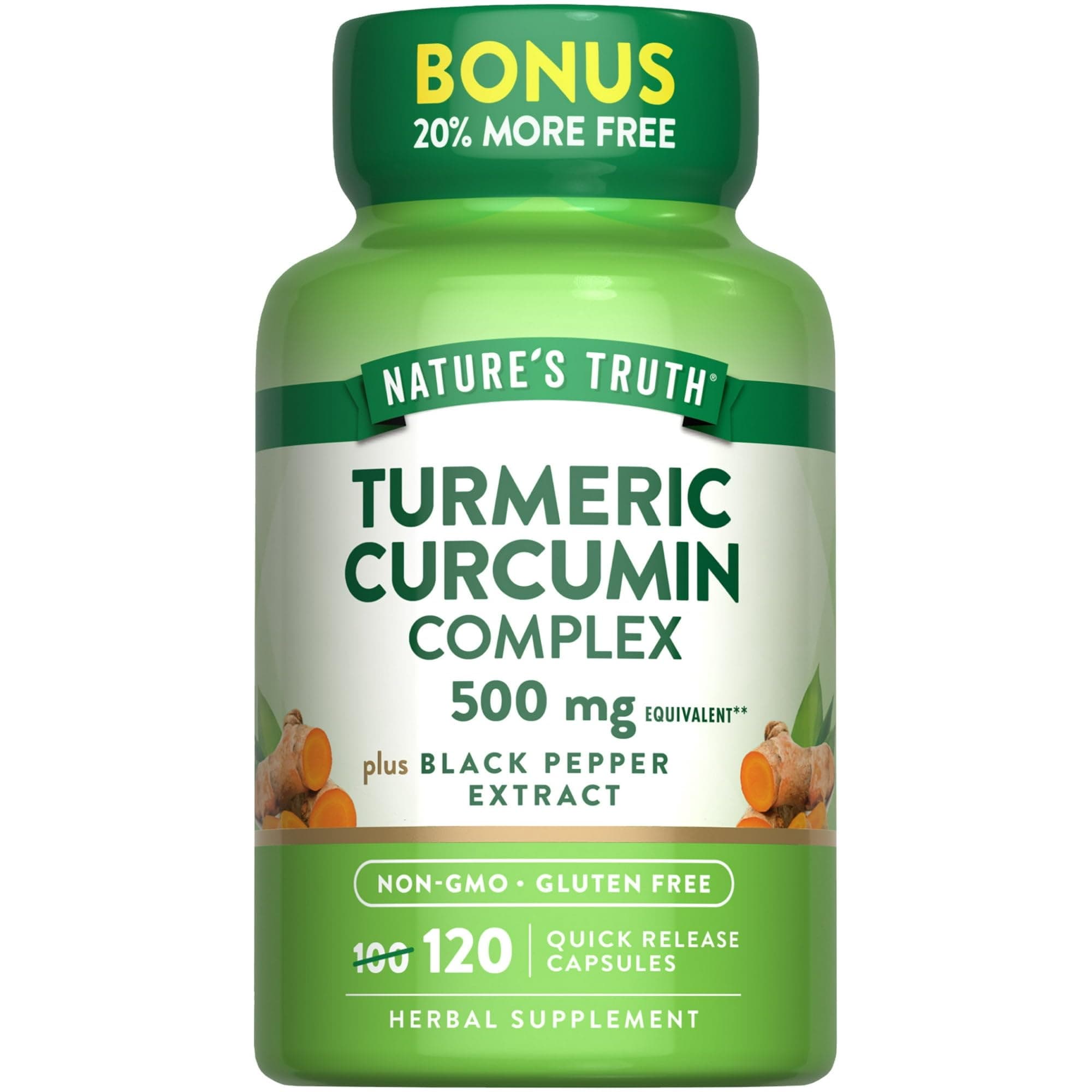 Nature's Truth Turmeric Curcumin Complex 500 mg Plus Black Pepper Extract, 12... - Buy Packs and Save (Pack of 2)