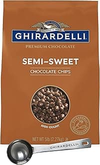 Ghirardelli Semi-Sweet Chocolate Chips, 5lb bag with Ghirardelli Stamped Barista Spoon