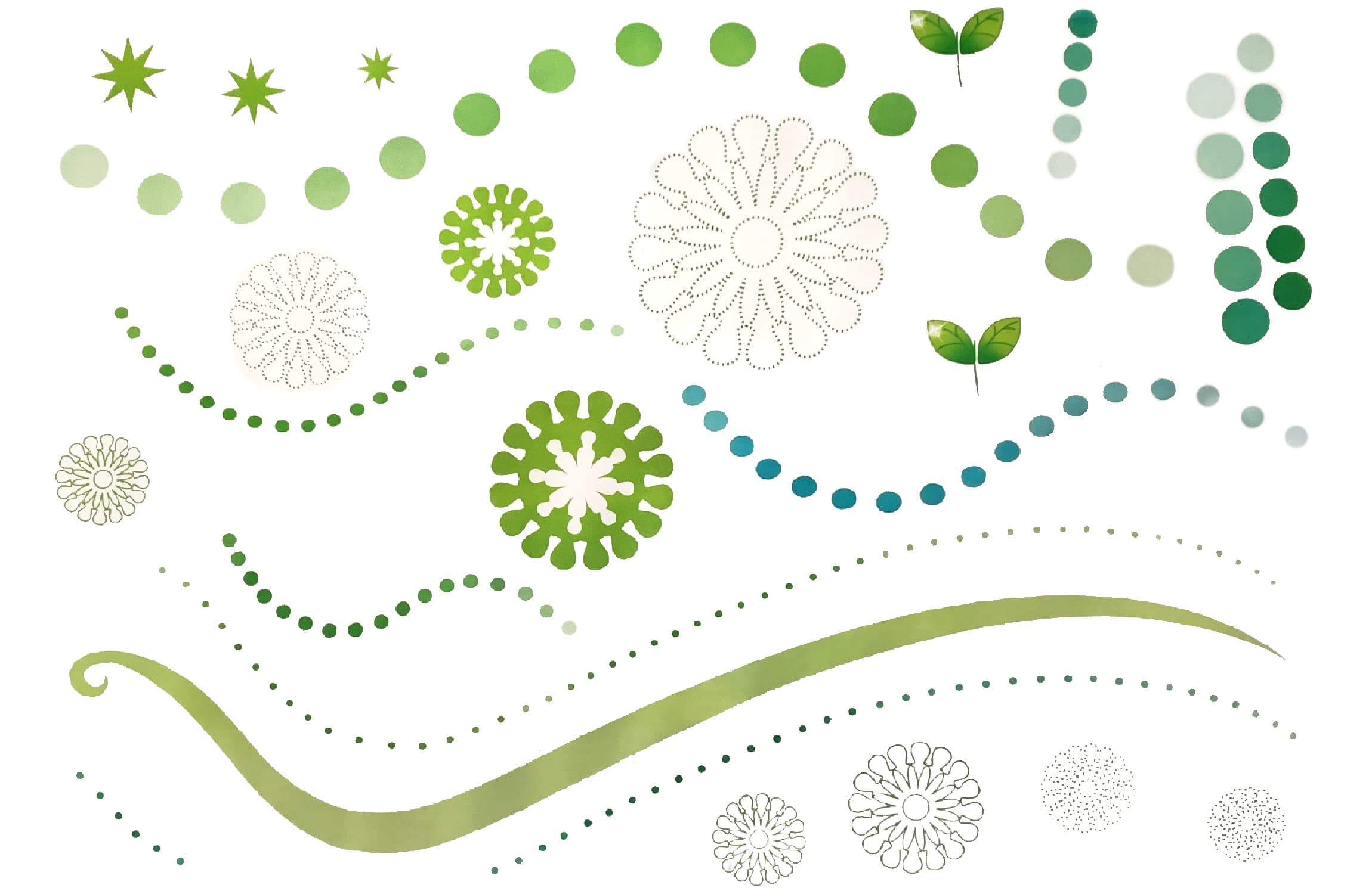 Green Artwork Pattern Room Decor Wall Sticker Decal15 W X 23" H (1 Piece) (W-0047)