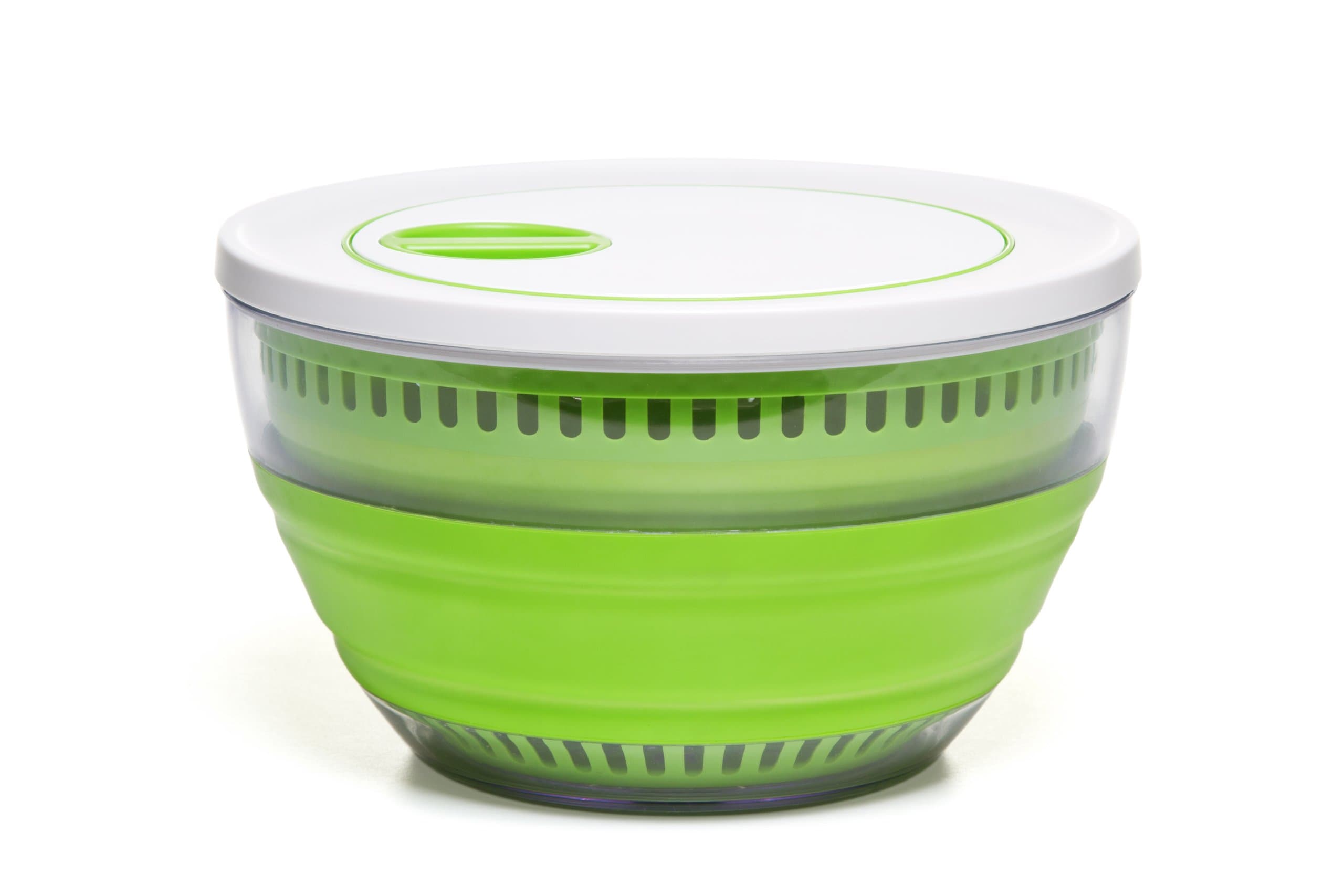 PrepWorks 4 Qt Collapsible Salad Spinner – Space-Saving, BPA-Free, Easy-to-Use for Quick Salad Washing & Drying, Dishwasher Safe