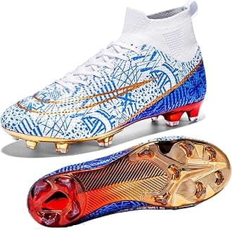 HESBITEULSoccer Cleats Outdoor for Boys Training: High Top Football Cleats for Firm Ground
