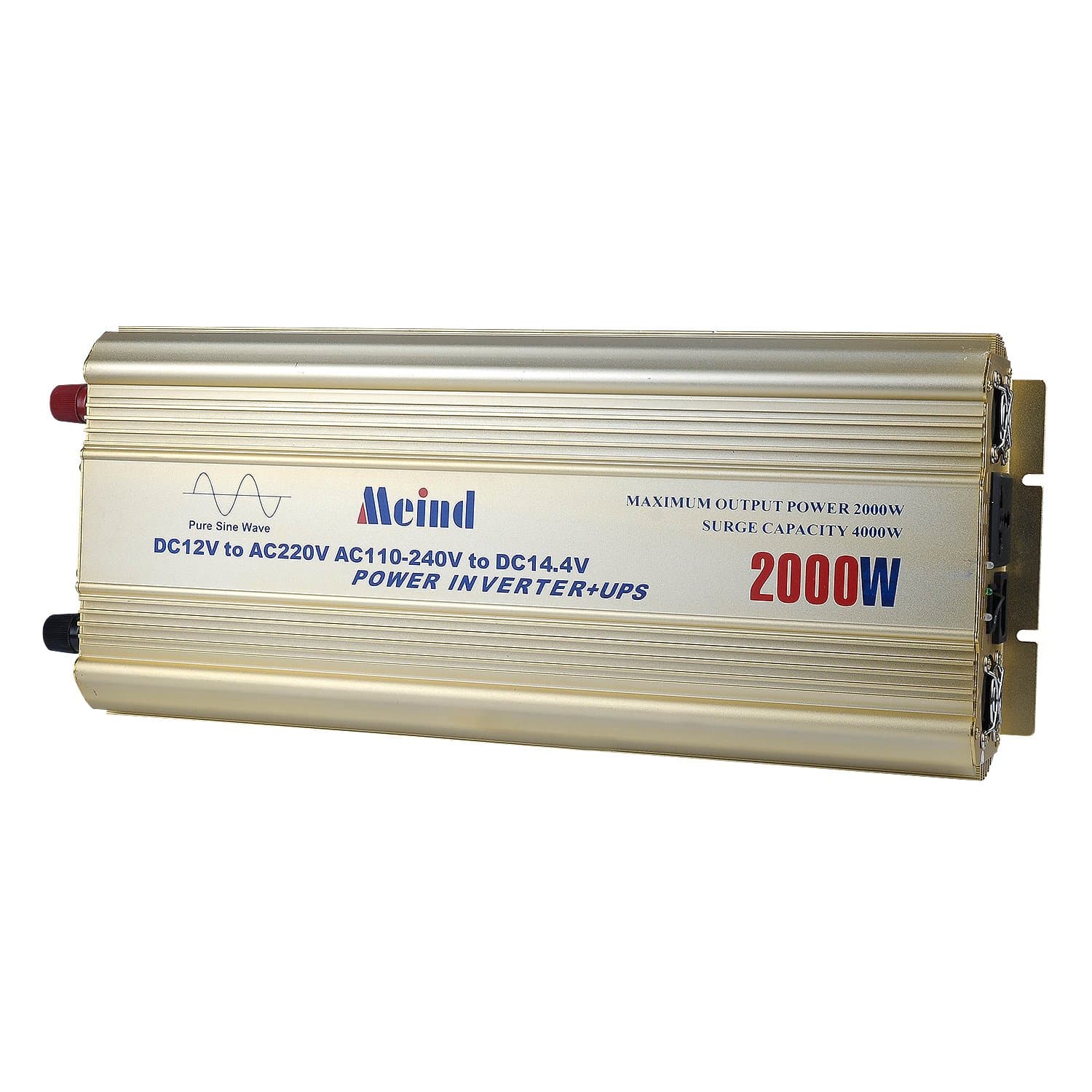 Meind 2000W DC 12V to AC 220V Auto Switch Uninterrupted Power Supply Pure Sine Wave Power UPS Inverter with Battery Charger Function