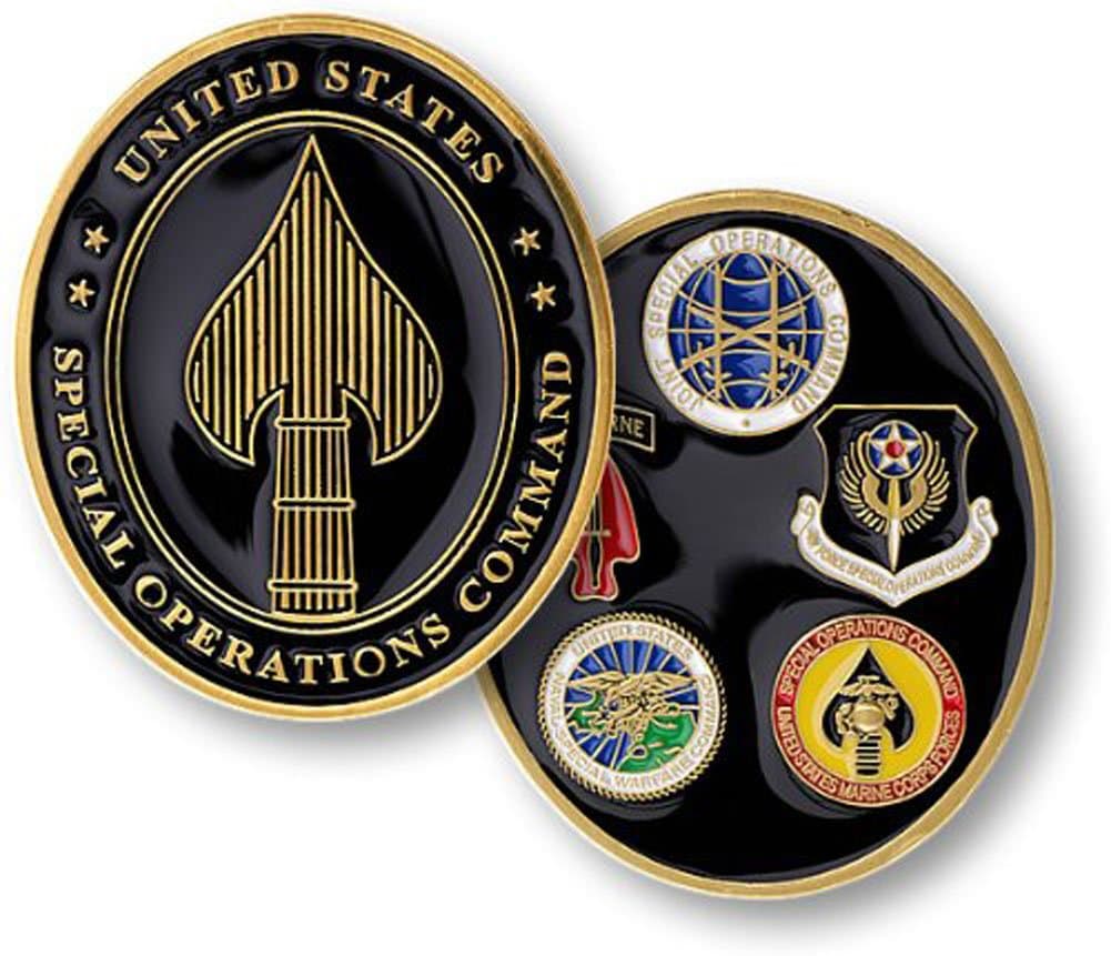 Armed Forces Depot U.S. Special Operations Command Challenge Coin (S) Brass with Enamel Ungraded