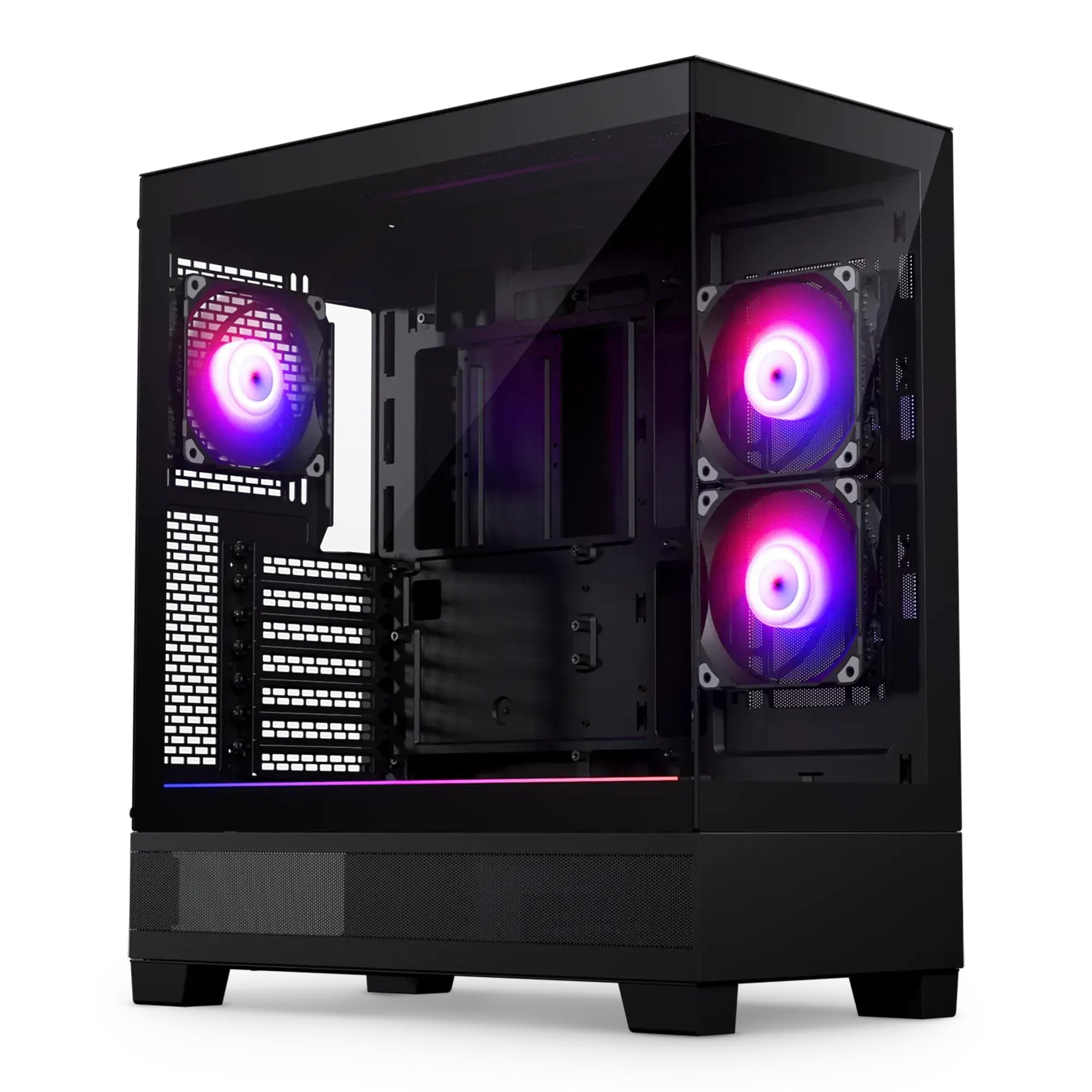 Tempered_Glass 523 Xt View Mid-Tower Computer Case/Gaming Cabinet-Black|Pre- Installed 3 X 120Mm Argb Fans|Type-C Port|Support ATX,M-ATX,M-Itx,E-Atx-Ph-Xt523V1_Dbk01