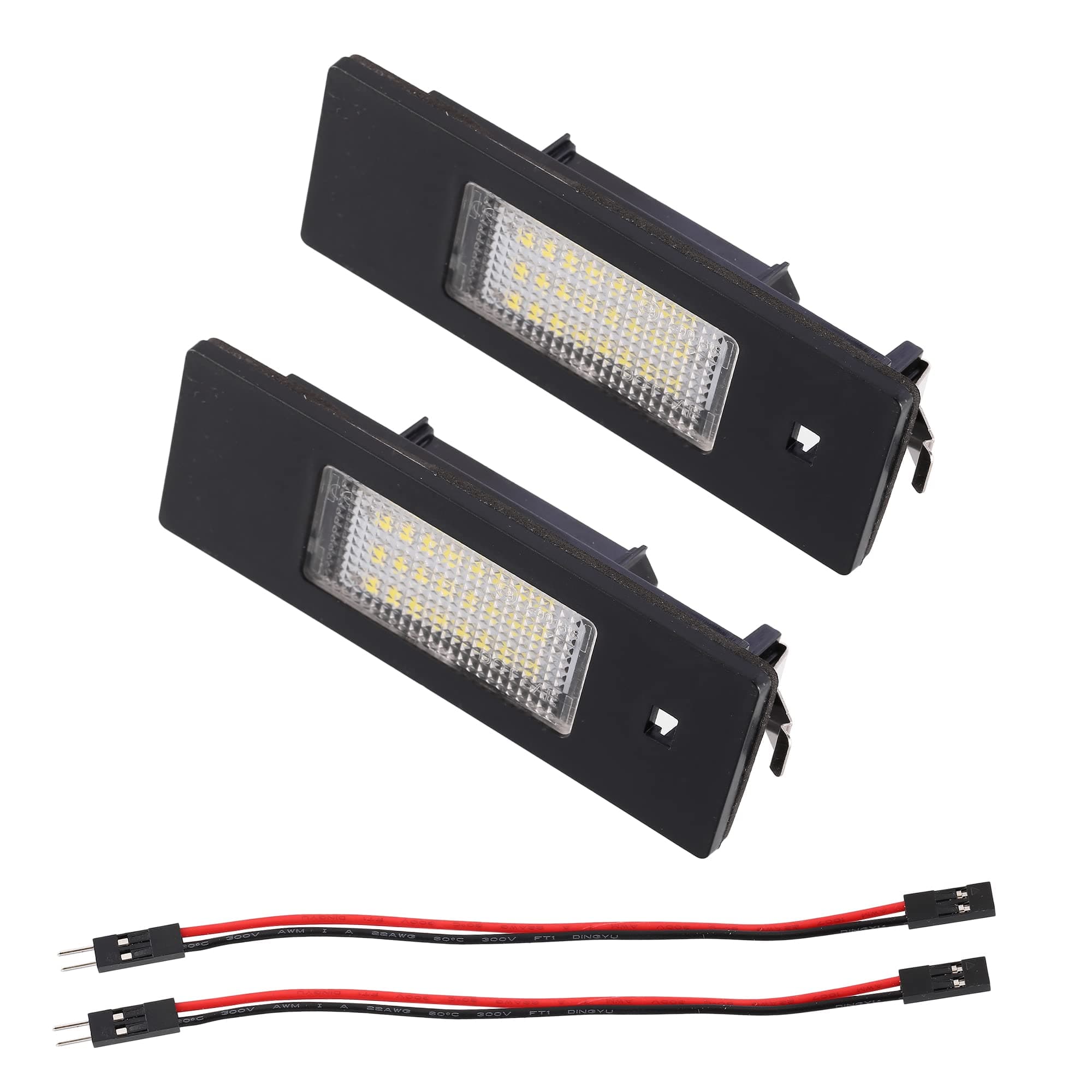 X AUTOHAUX 2pcs LED License Plate Light Assembly with Plug White Light for 650i