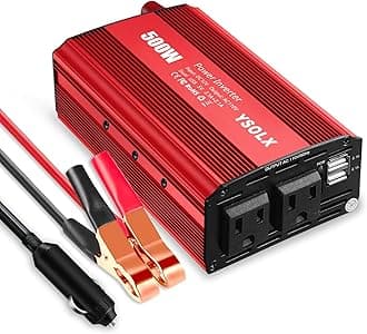 500W Power Inverter Car Plug Adapter Outlet DC 12v to 110v AC Converter Car Charger for Laptop Computer