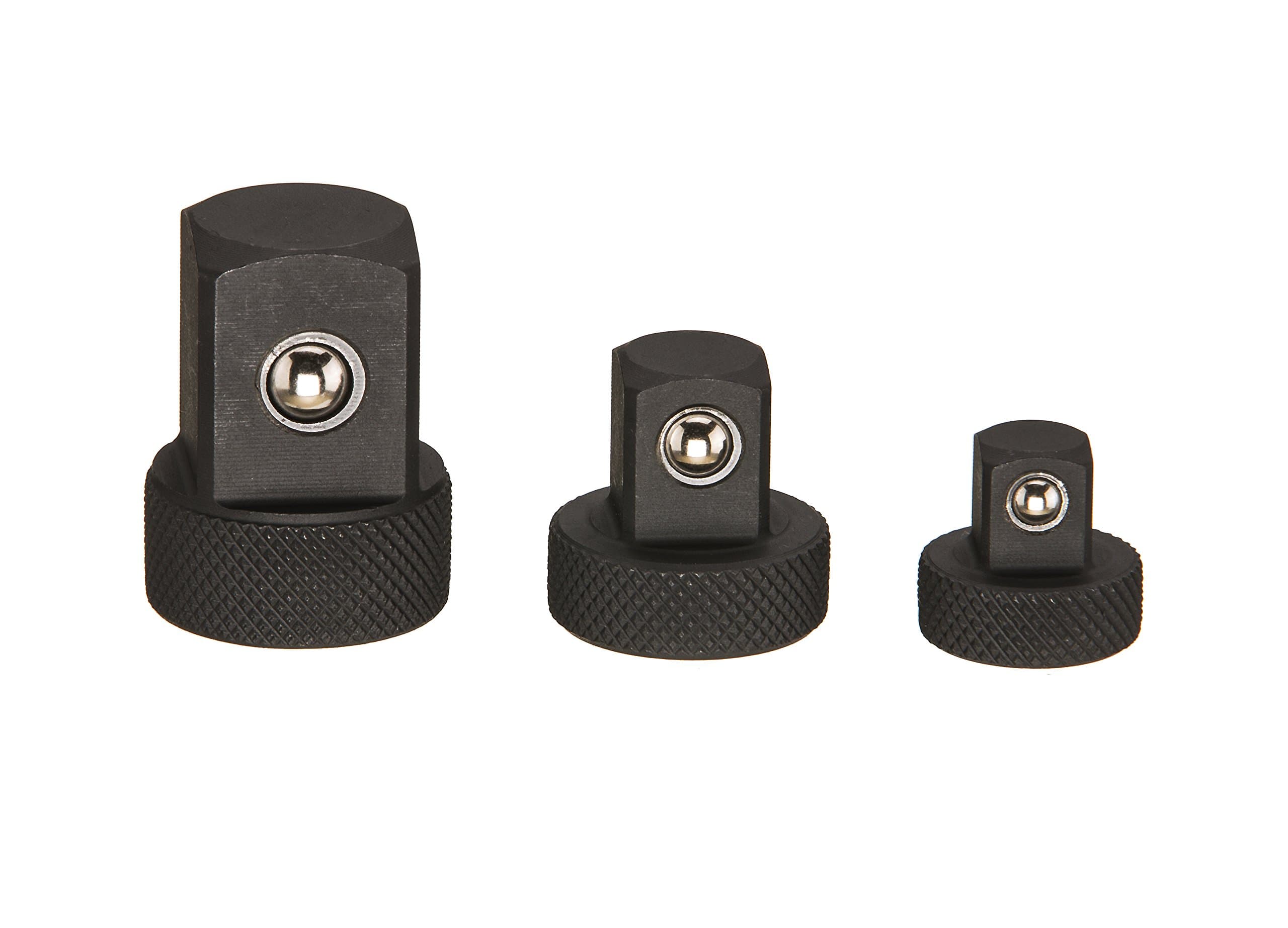 ARES 70198 | Low Profile Impact Socket Adapter Set | Impact Rated Heat-Treated Chrome Vanadium Steel Features Knurling for Enhanced Grip