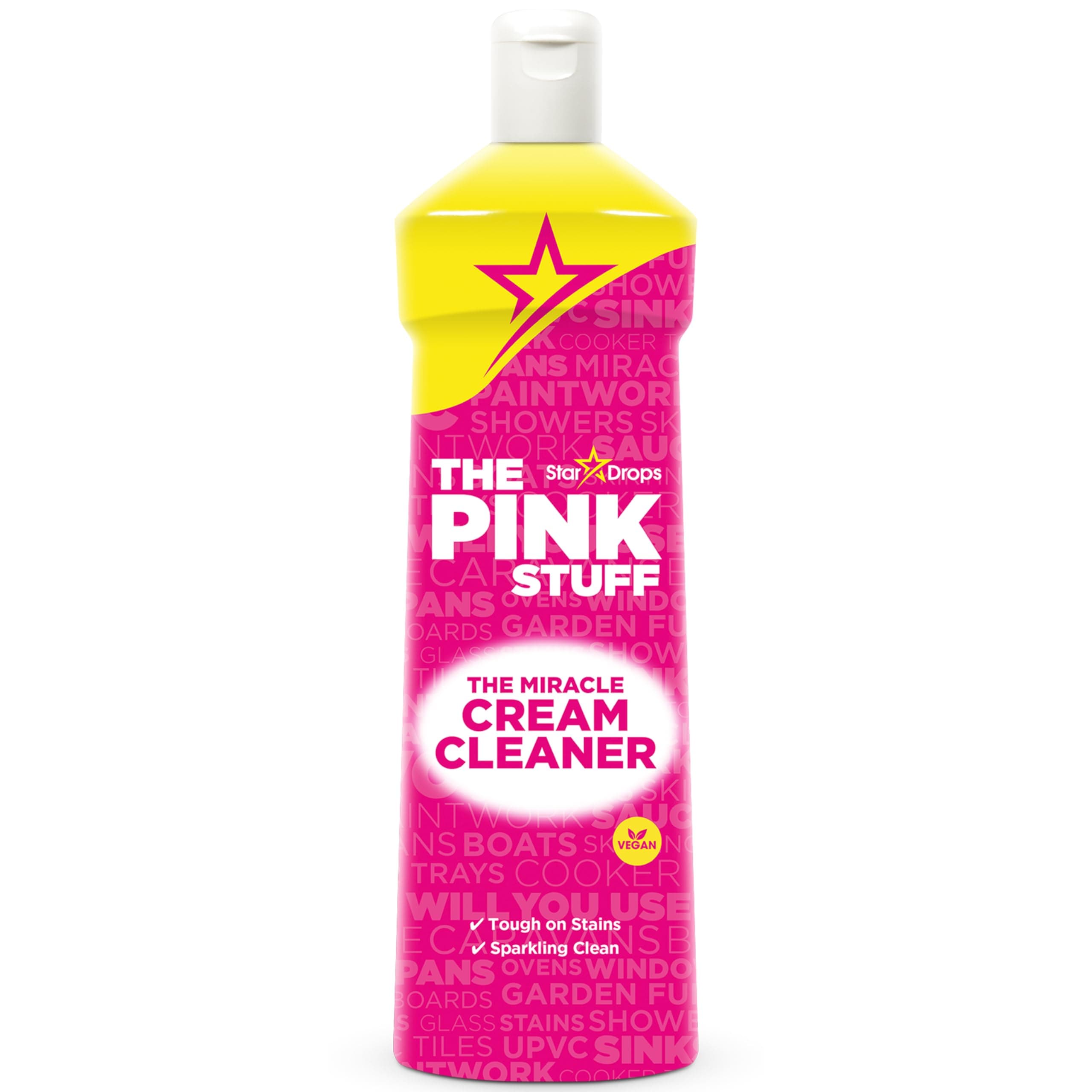 Stardrops The Pink Stuff Miracle Cream Cleaner – Multi-Purpose Liquid Cleaner for Kitchens, Bathrooms & More – Removes Grease, Grime & Limescale – Tough on Stains, Gentle on Surfaces – 500ml