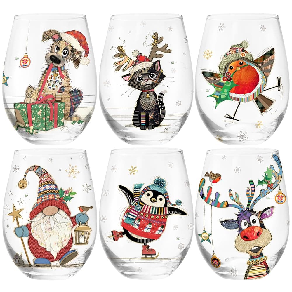 The Leonardo CollectionA Set of 6 Assorted Design Bug Art Stemless Tumbler Glasses