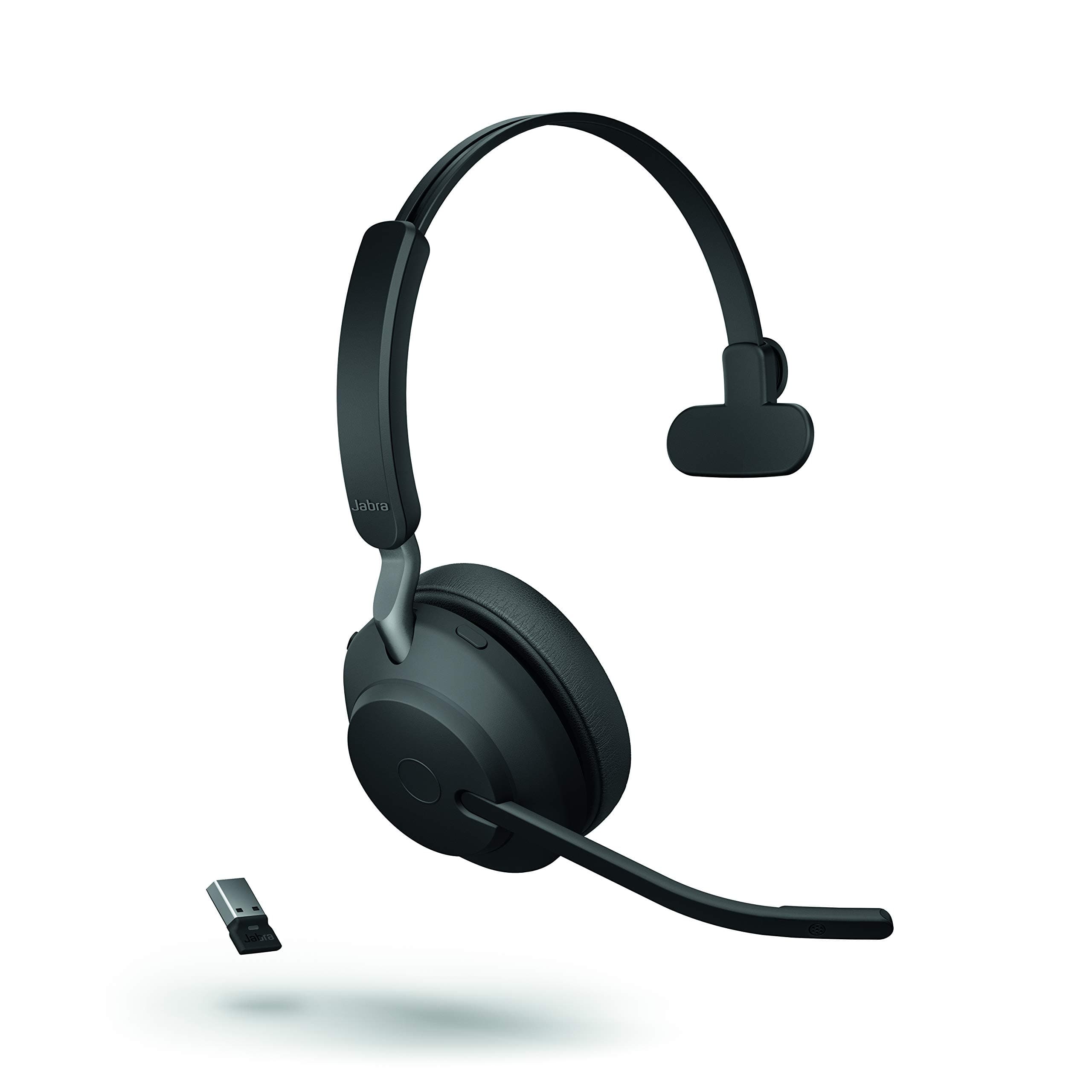 Jabra Evolve2 65 Wireless Headset Mono MS, Bluetooth Dongle, Compatible with Zoom, Webex, Smartphones, Tablets, PC/MAC, 26599-899-999, with GTW Mobile Wallet and Global Teck Gold Support Plan