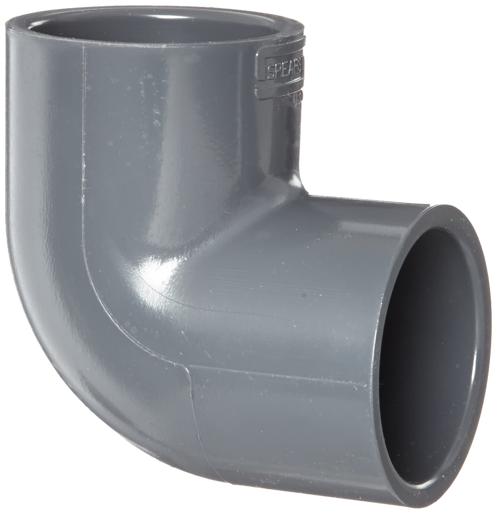 Spears 806 Series PVC Pipe Fitting, 90 Degree Elbow, Schedule 80, 2" Socket