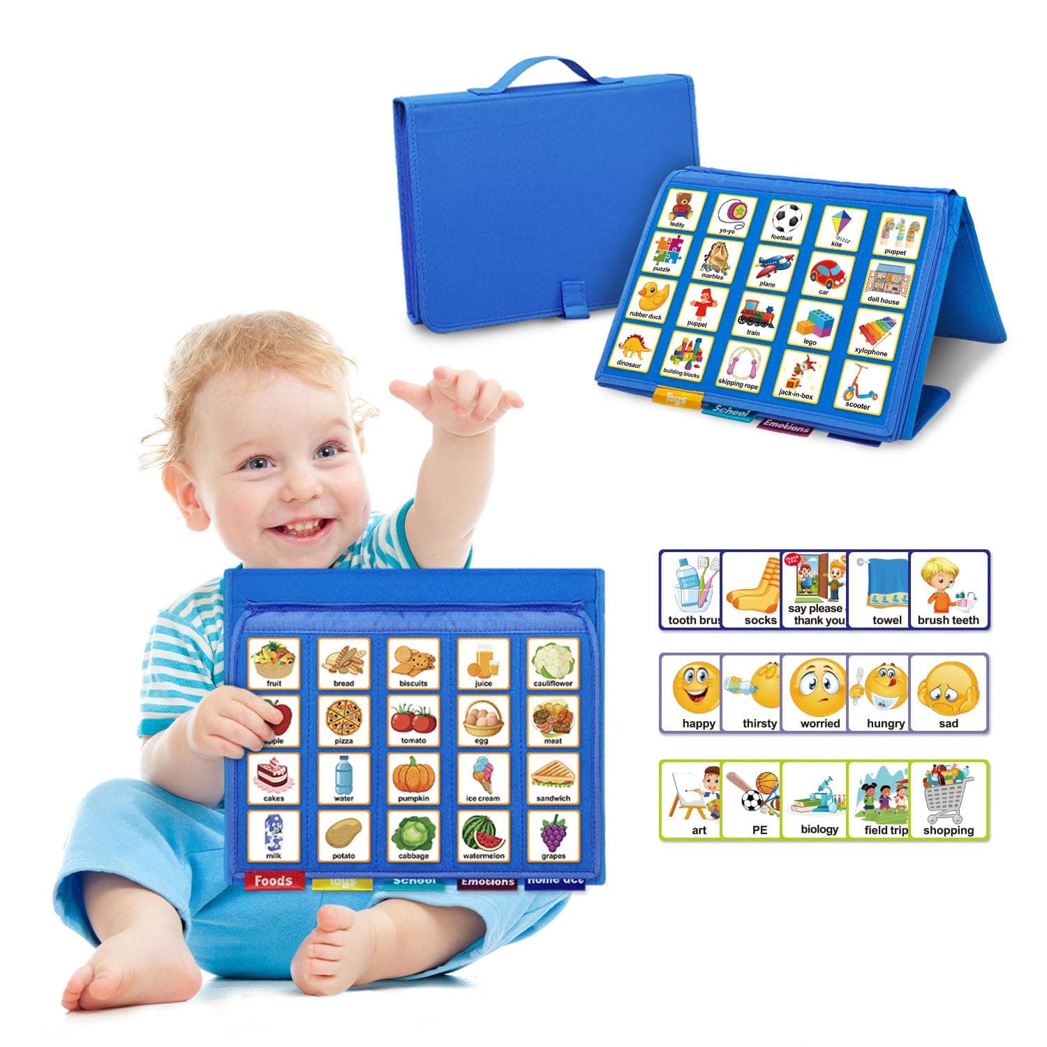 Visual Communication Book, Non-verbal Communication Board, Autism Language Vocabulary Learning Material, Speech Joint Therapy Cue Card for Kids, Infant Action Book for Home School