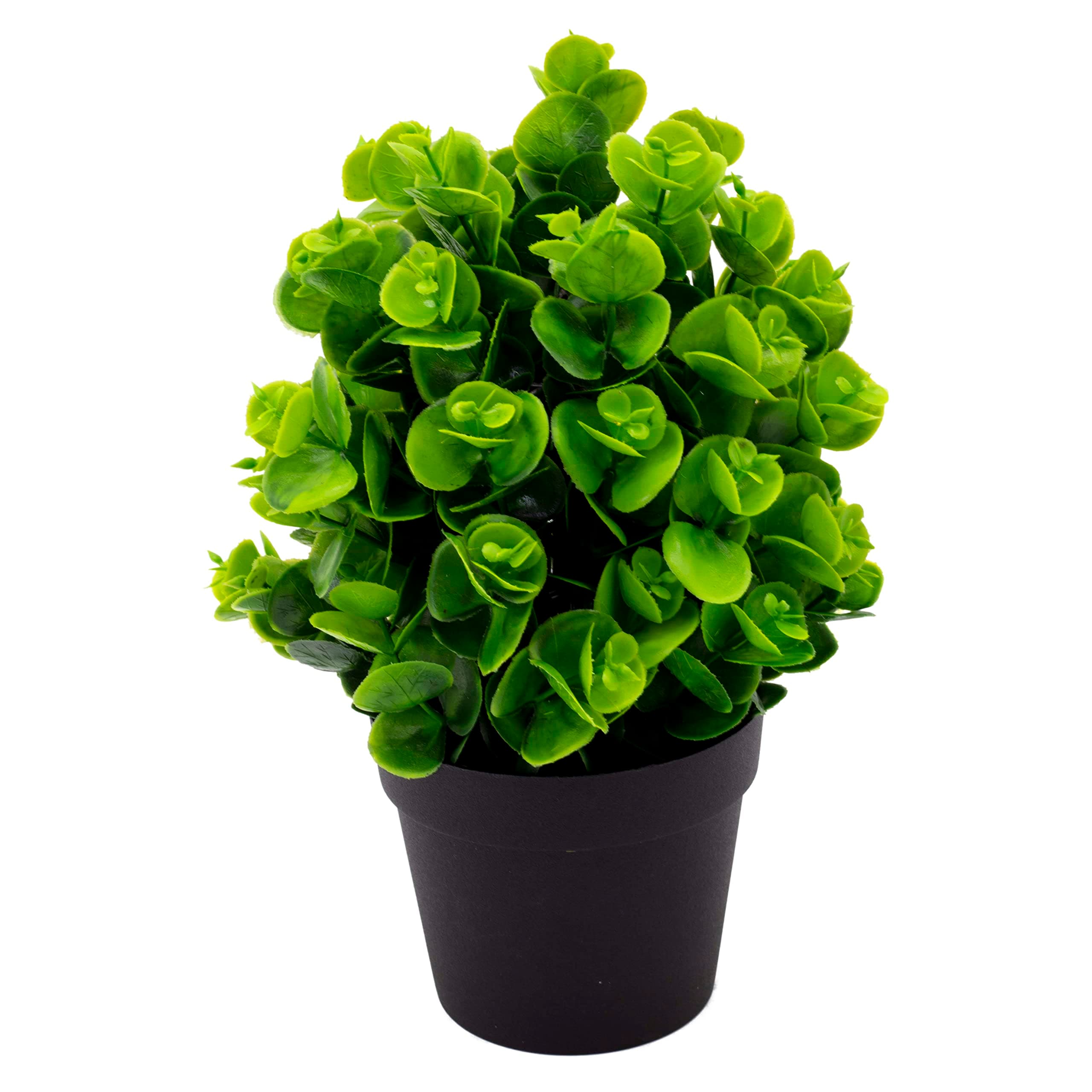 XYC INNOVATION Make Life Better Artificial Plastic Mini Plants in Black Pot, Desk Plant Artificial Flowers with Vase, Small Faux Plastic Plants for Home Kitchen Garden Office Indoor Decor