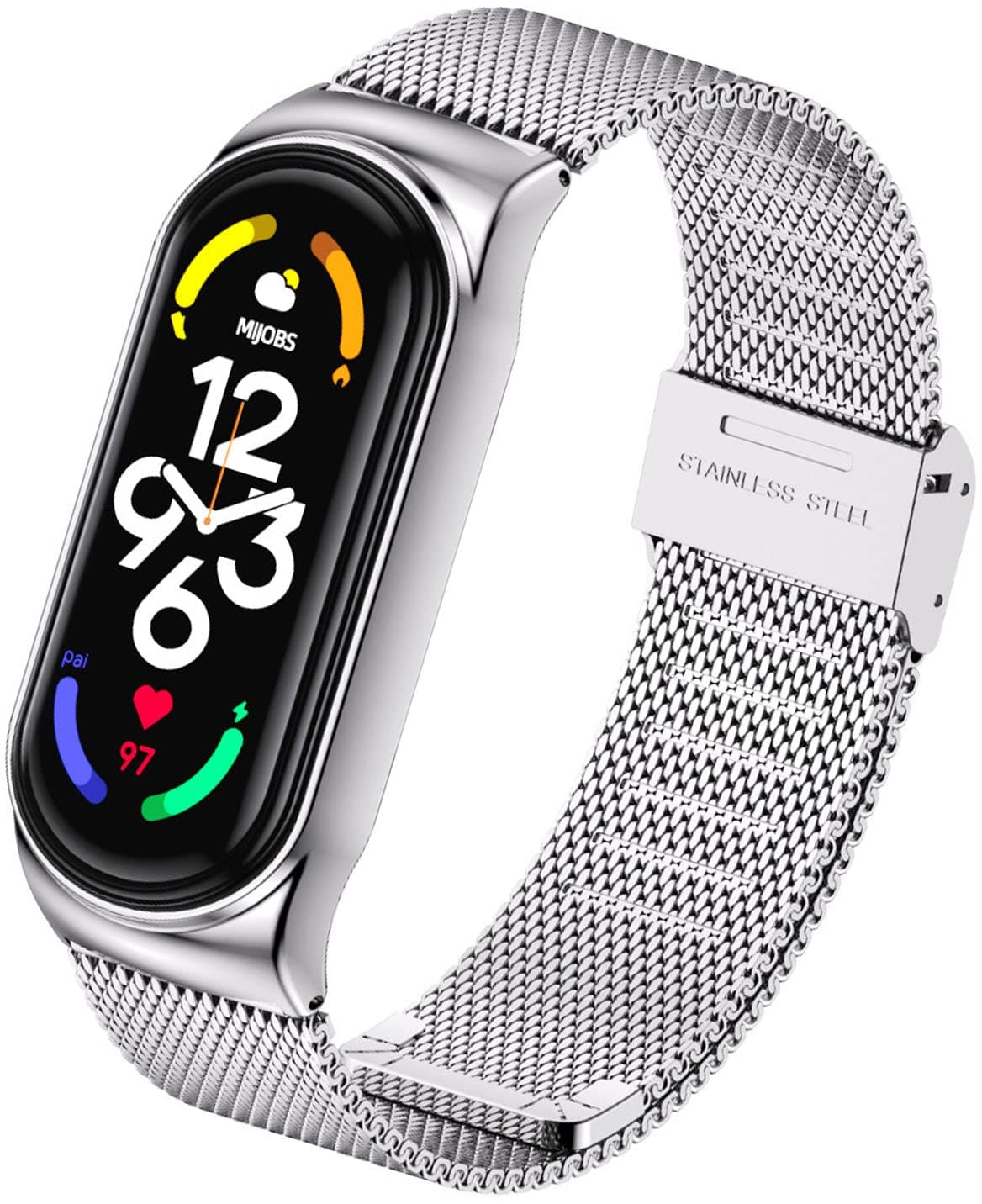 Strap Replacement Compatible with Xiaomi Mi Band 7/Mi Band 6/Mi Band 5/Mi Band 4/Mi Band 3, 1/2/3/20pcs Silicone/Knitted/Stainless Steel Replacement Watchband Adjustable Sports Strap