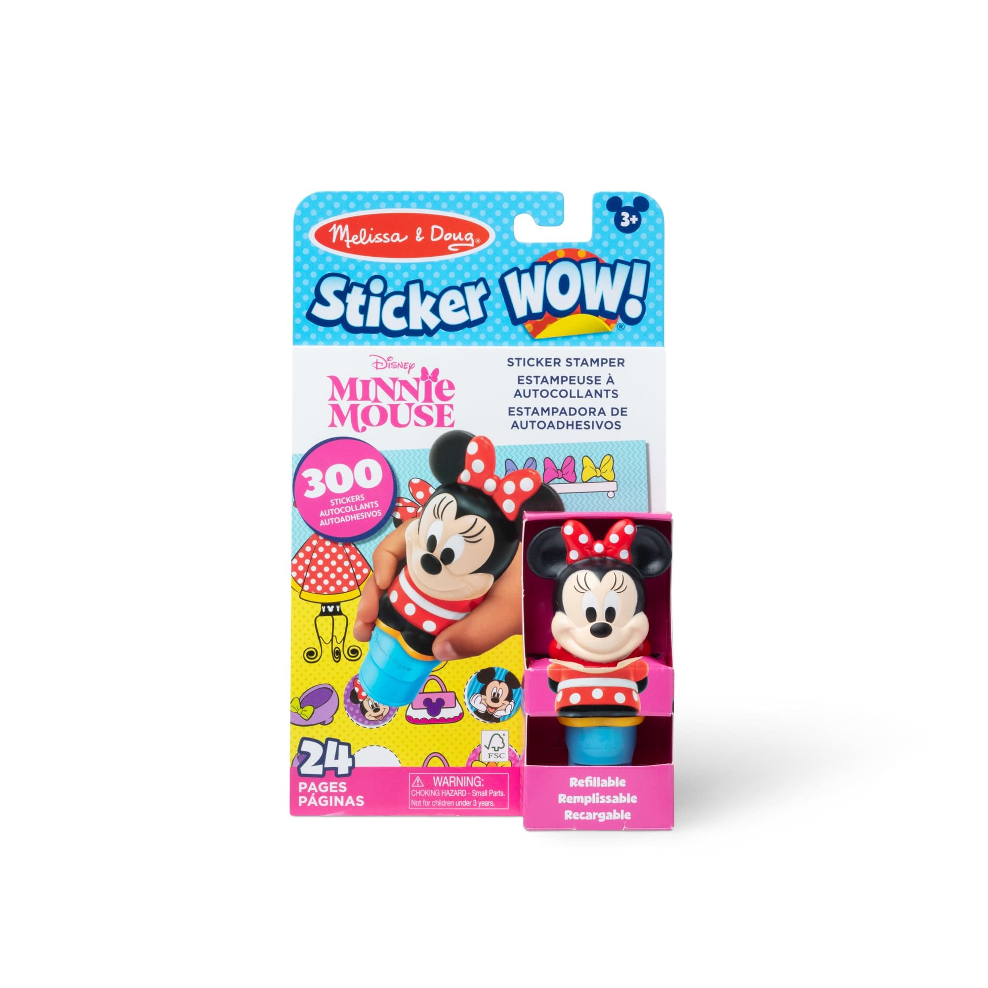 Melissa & Doug Stickers Wow! ™ 24 Page Activity Pad and Sticker Stamps, 300 Stickers, Arts & Crafts Fidget Toy Collector Characters - Disney Minnie Mouse