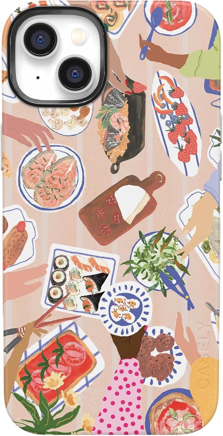 Casely iPhone 14 Case | Picnic Party | Painted Collage | Bold Protective Design | Compatible with MagSafe