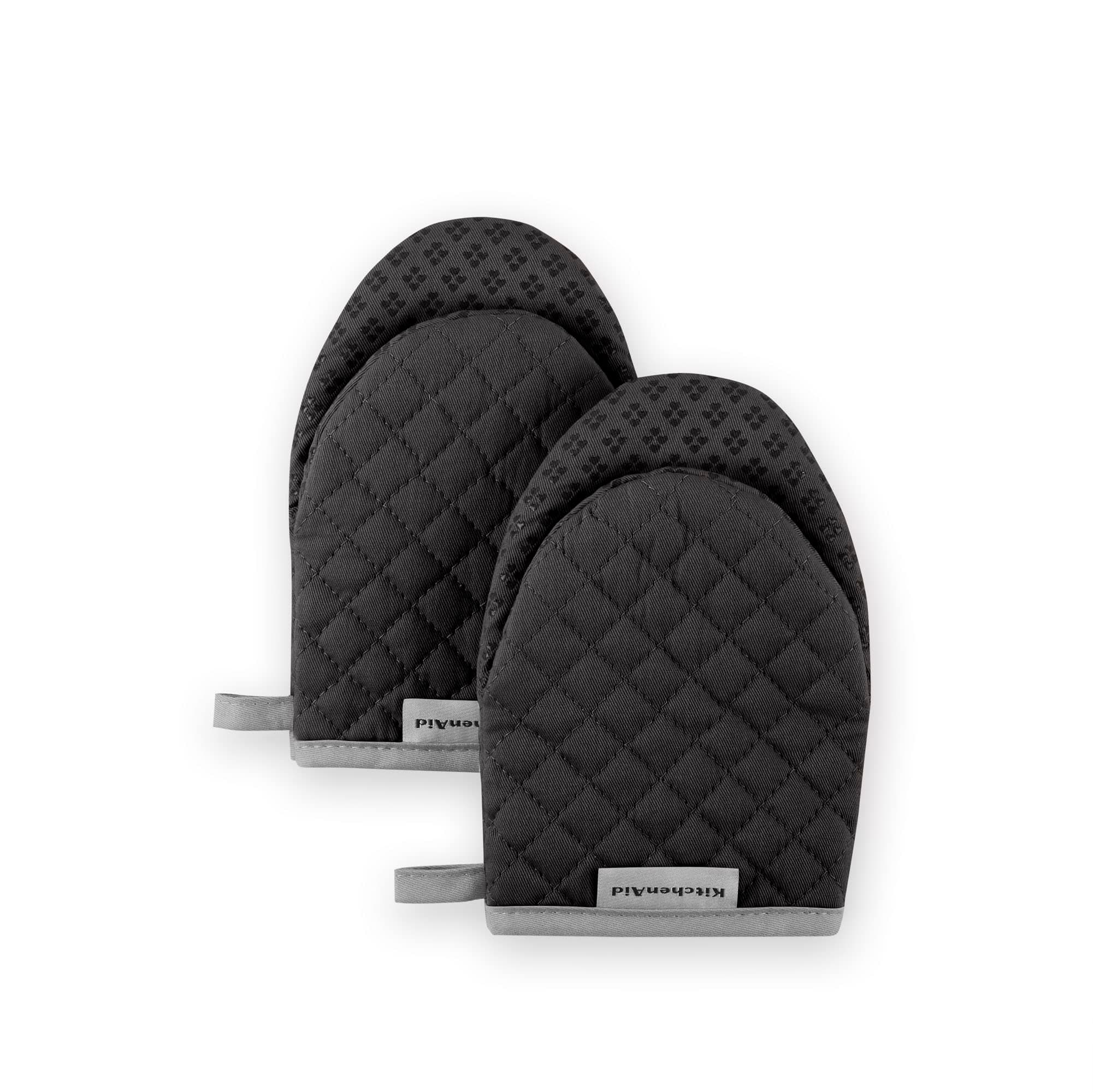 KitchenAid Asteroid Mini Oven Mitt Set, 5.5"x8", Black, 2 Piece