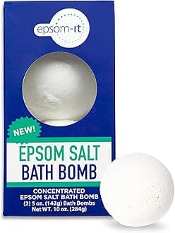 Epsom-It Epsom Salt Bath Bomb - Magnesium Sulfate Epsom Salts for Soothing and Refreshing soak, Recovery Magnesium Bath Soak for Women & Men, Unscented, 2-Pack