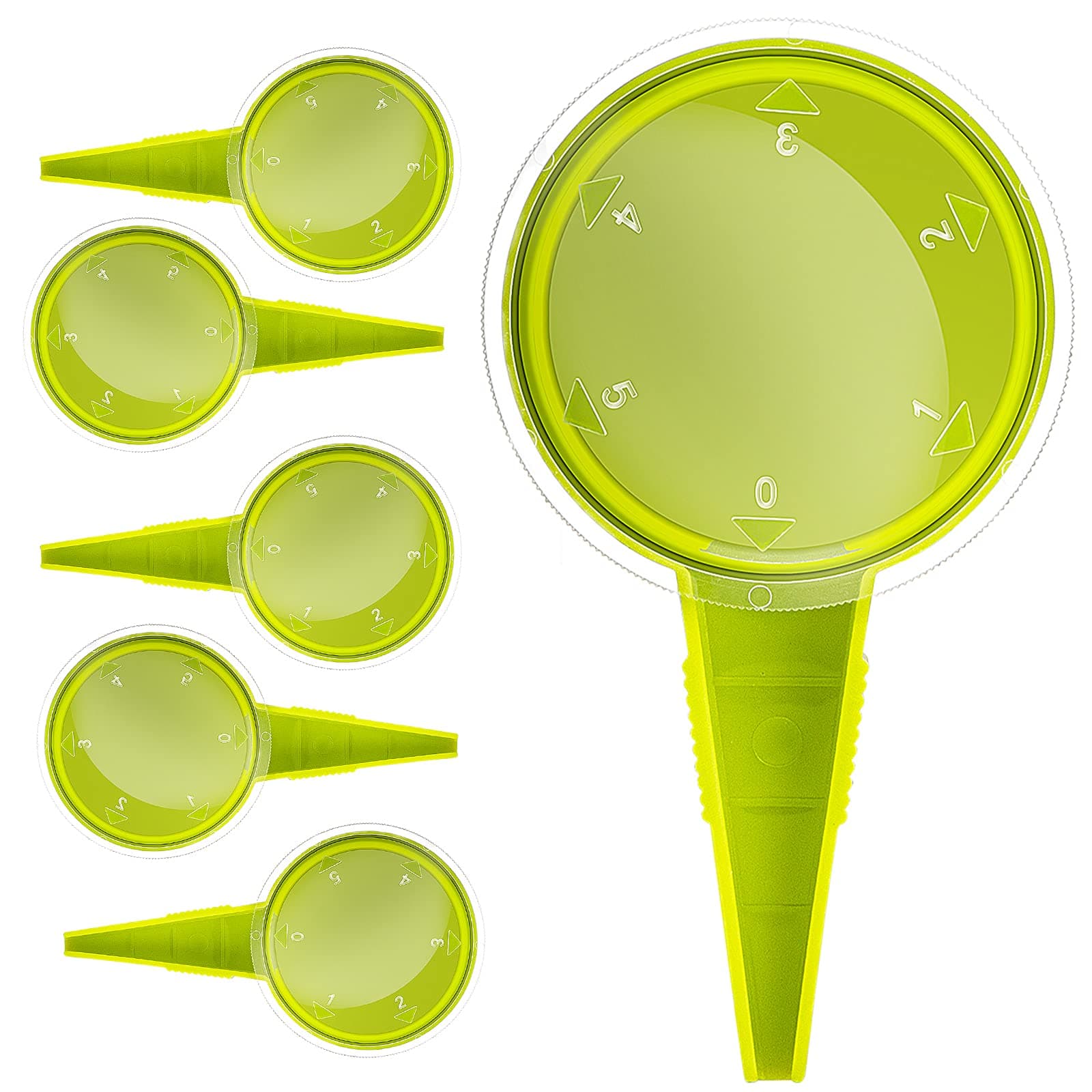 Sowing Seed Dispenser Hand Tool, 6 Pack Handheld Garden Seeder Sower Planter with 5 Dial Settings, Ideal for Small Seeds of Flowers, Vegetables, Outdoor/Indoor( Light Green)