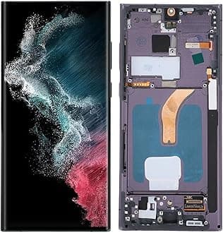 6.8 OLED for S22 Ultra, LED LCD Display Touch Screen Digitizer Assembly S22ultra 5G SM S908B, LCD Screen Replacement with Frame, EU International Version (Misty