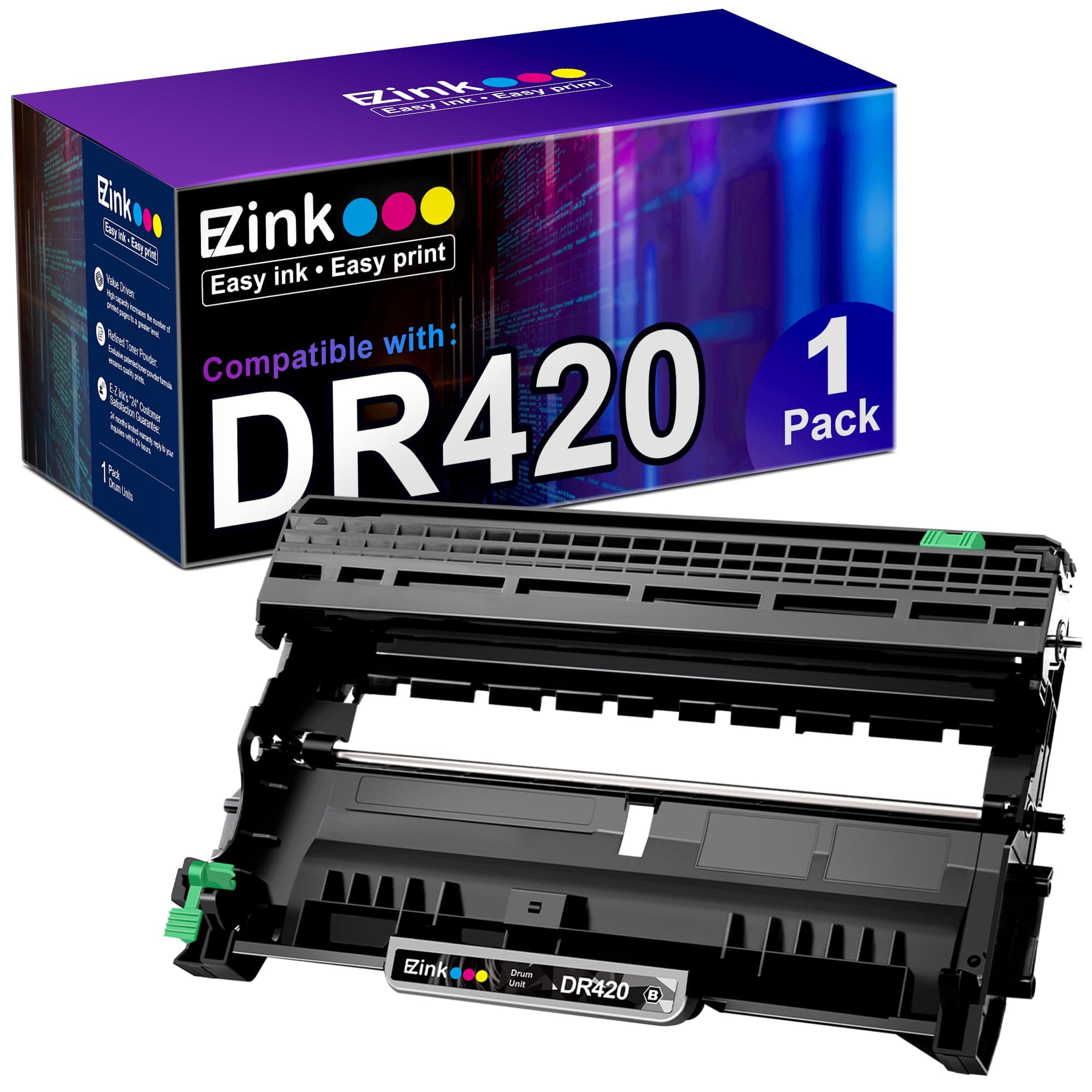 E-Z Ink Compatible Drum Unit (Not Toner) Replacement for Brother DR420 DR 420 High Yield for use with HL-2270DW HL-2280DW HL-2230 HL-2240 HL-2240D MFC-7860DW MFC-7360N DCP-7065DN (1 Drum Unit)