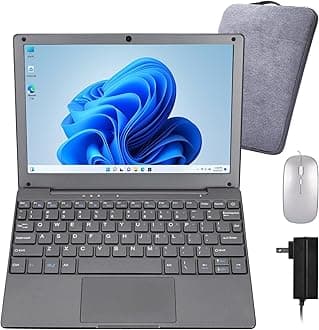 Mini Laptop, 10.1" 8GB RAM 128GB SSD, IPS Display with Intel Celeron N4020 Processor (up to 2.8GHz), Lightweight and Powerful with Windows 11 OS Small Computer.(Iron Gray)