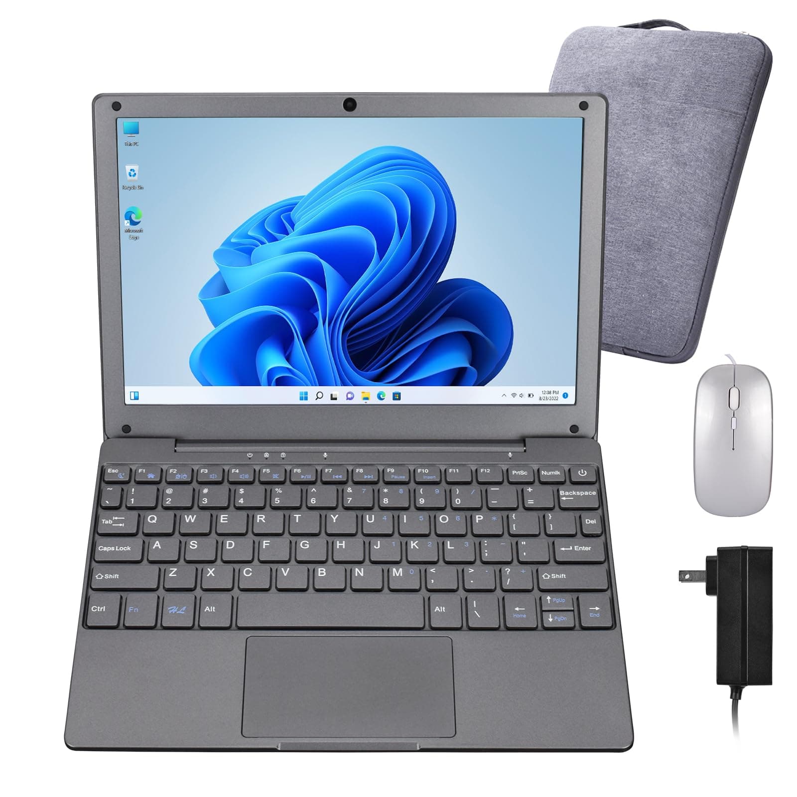 Mini Laptop, 10.1" 8GB RAM 128GB SSD, IPS Display with Intel Celeron N4020 Processor (up to 2.8GHz), Lightweight and Powerful with Windows 11 OS Small Computer.(Iron Gray)