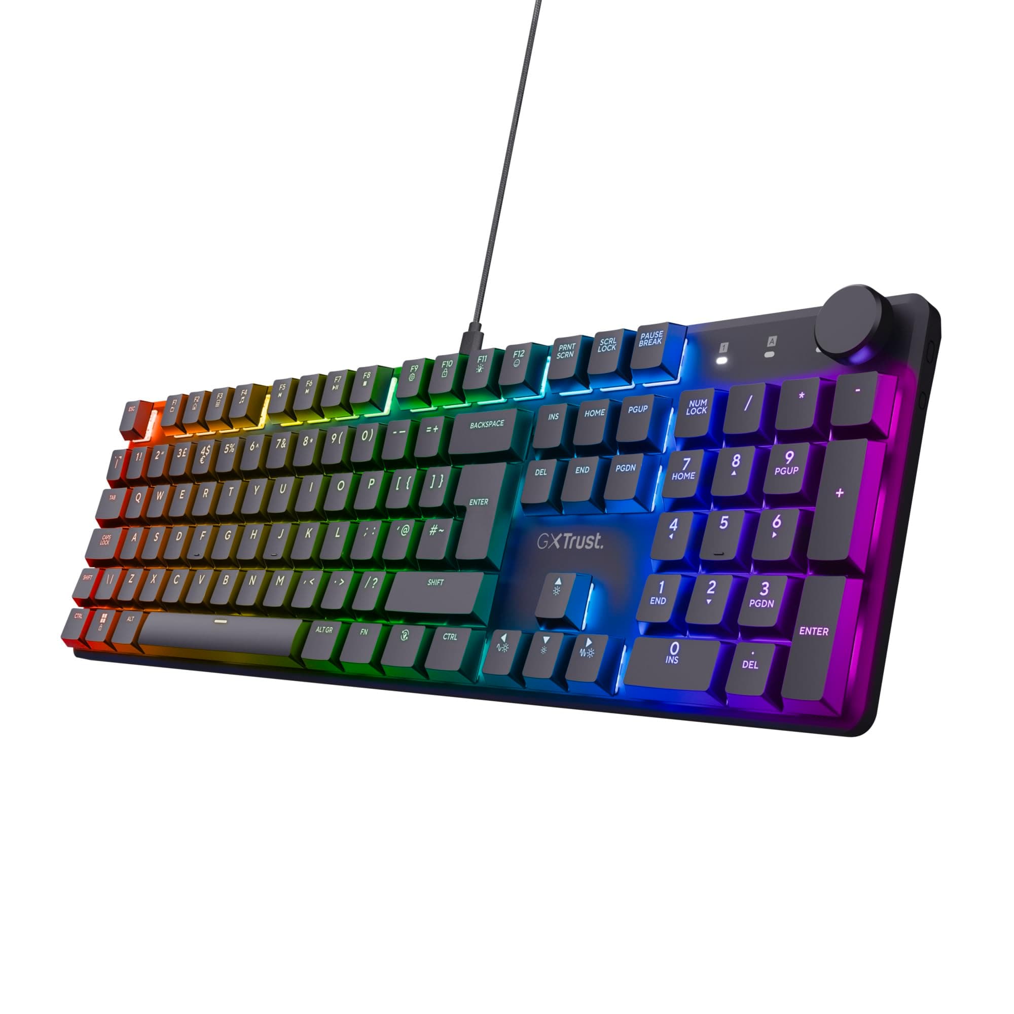 Trust Gaming GXT 866 Torix Mechanical Keyboard UK Layout, Linear Huano Switches, RGB Illumination, Anti-Ghosting N-Key Rollover, Low Profile Programmable USB Gaming Keyboard PC Laptop - Black