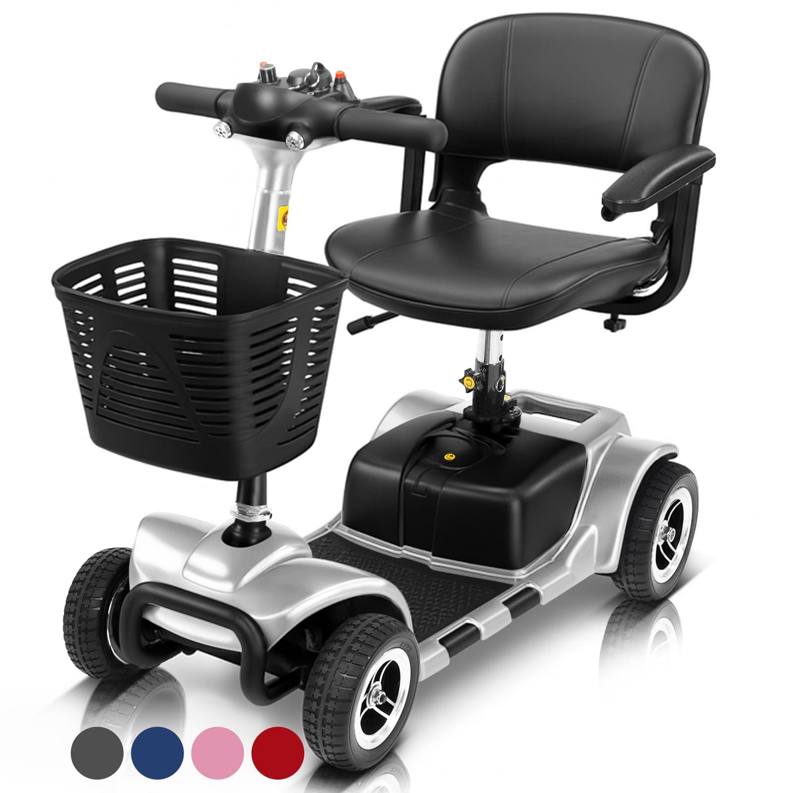 4 Wheel Mobility Scooter One Size Silver