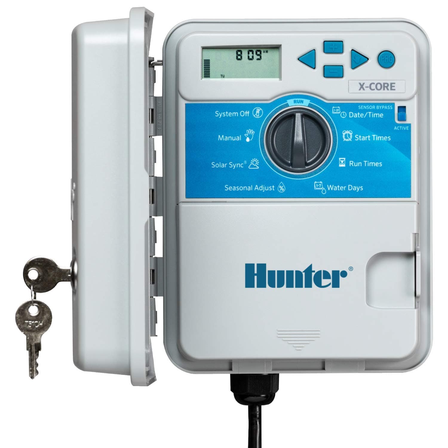 Hunter XC600 X-Core 6 Station Outdoor Sprinkler Controller, Easy Install Irrigation Timer for Lawn and Garden, Weatherproof, 3 Programs, 4 Start Times