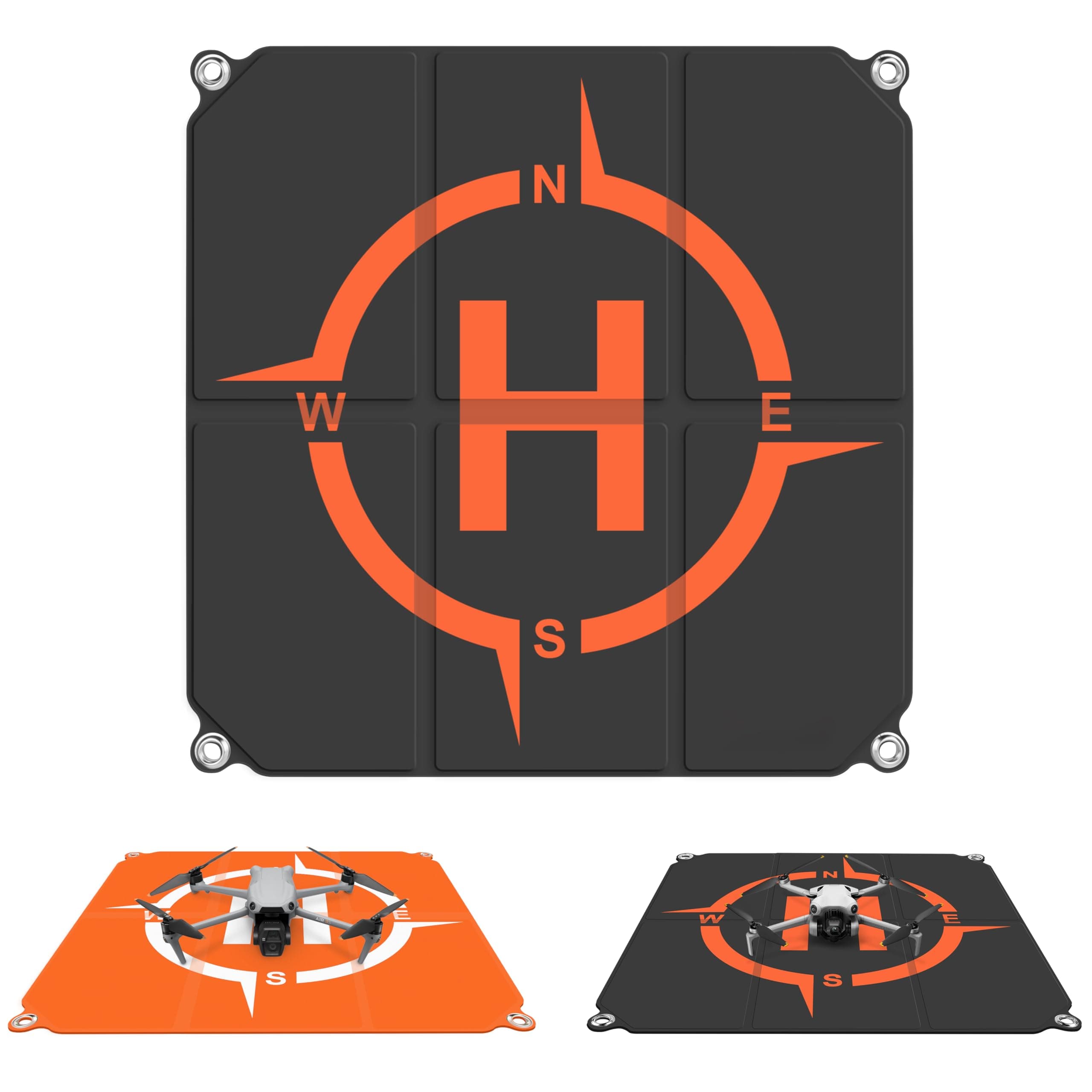 Drone Landing Pad Weighted (2x3 Fast-Fold),(25in/65cm) Double-Sided Waterproof Helipad for AIR 3/Avata 2/Mavic 3 Pro Series Drone Accessories