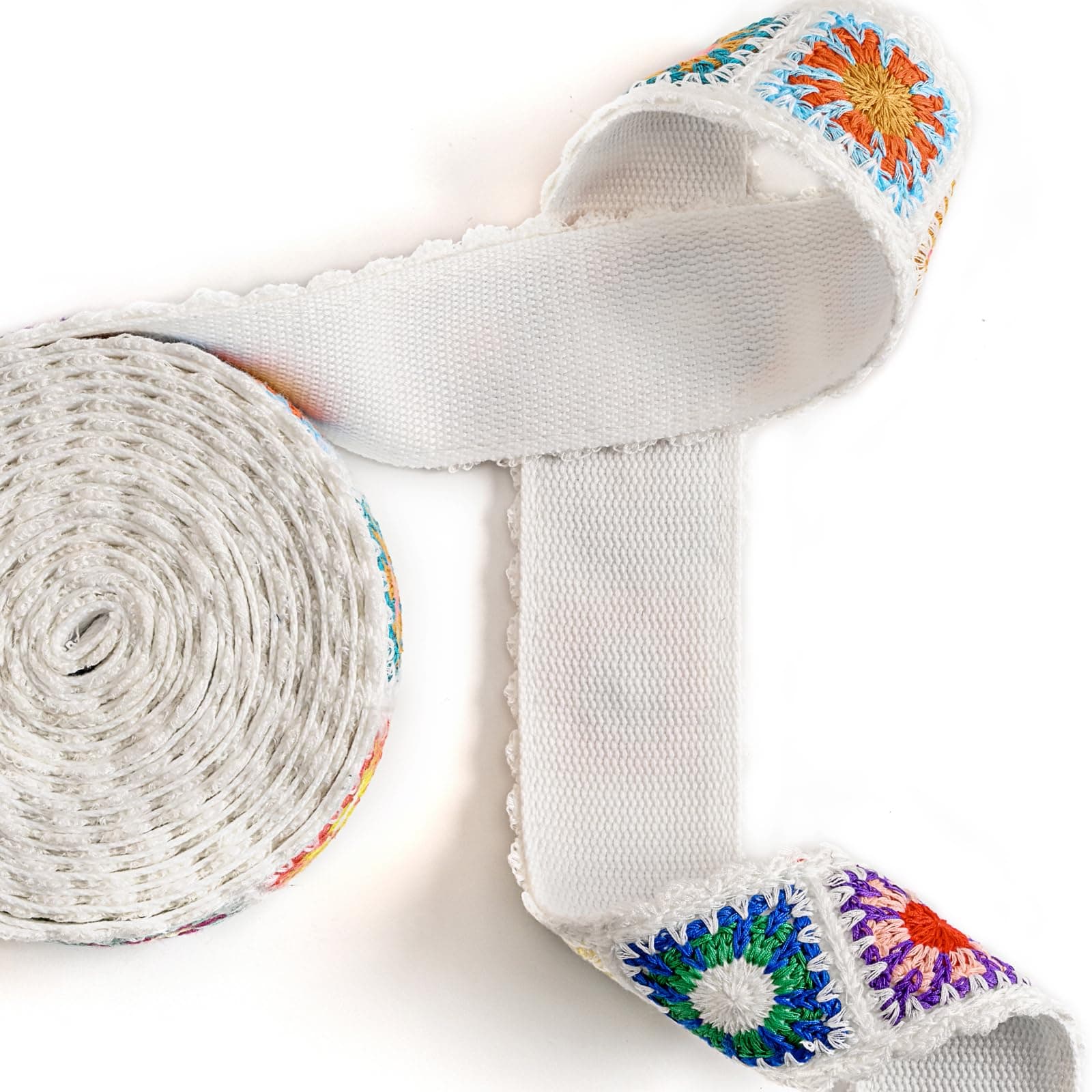 Cotton Webbing 1.5 Inch 2 Inch - Heavy Webbing Strap for Bags, Arts and Crafts, High Density Webbing Jacquard Embroidery Style