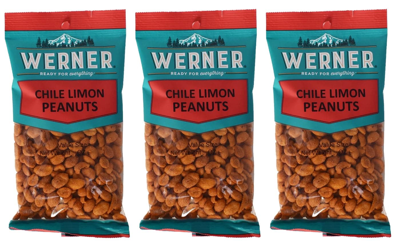 Chile Limon Peanuts - 7 Oz. Bag (Pack of 3) - Spicy Peanuts with Chili and Lime