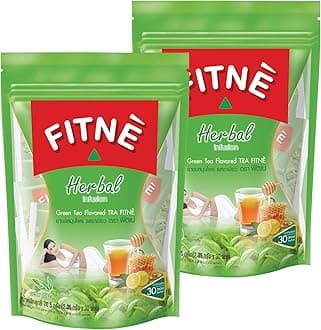 FITNE Green Tea Herbal Honey Lemon With Garcinia Senna Infusion Gentle Detox Cleanse High Antioxidant No Calories Stevia Sweetener, 60 Tea Bags