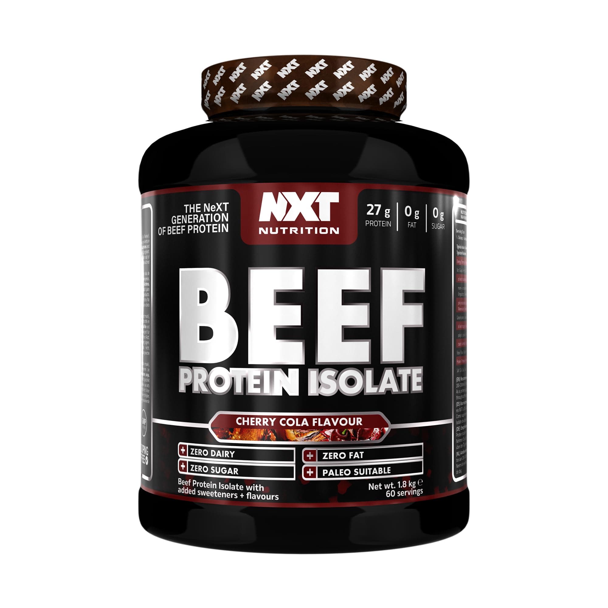 Beef Protein Isolate Juice, High Beef Protein in Natural Amino Acids - Paleo, Keto Friendly - Dairy Lactose and Gluten Free | 1.8kg (Cherry Cola)