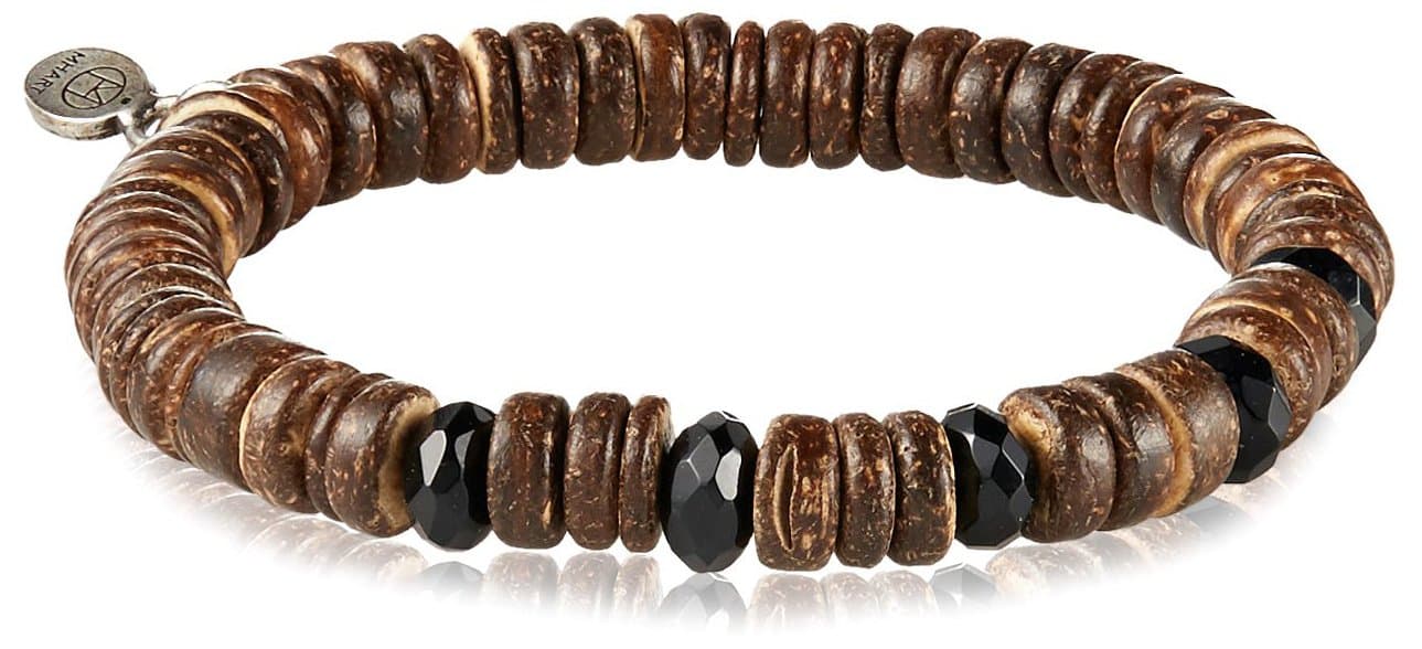 MHart Onyx & Coconut Shell Bead Bracelet