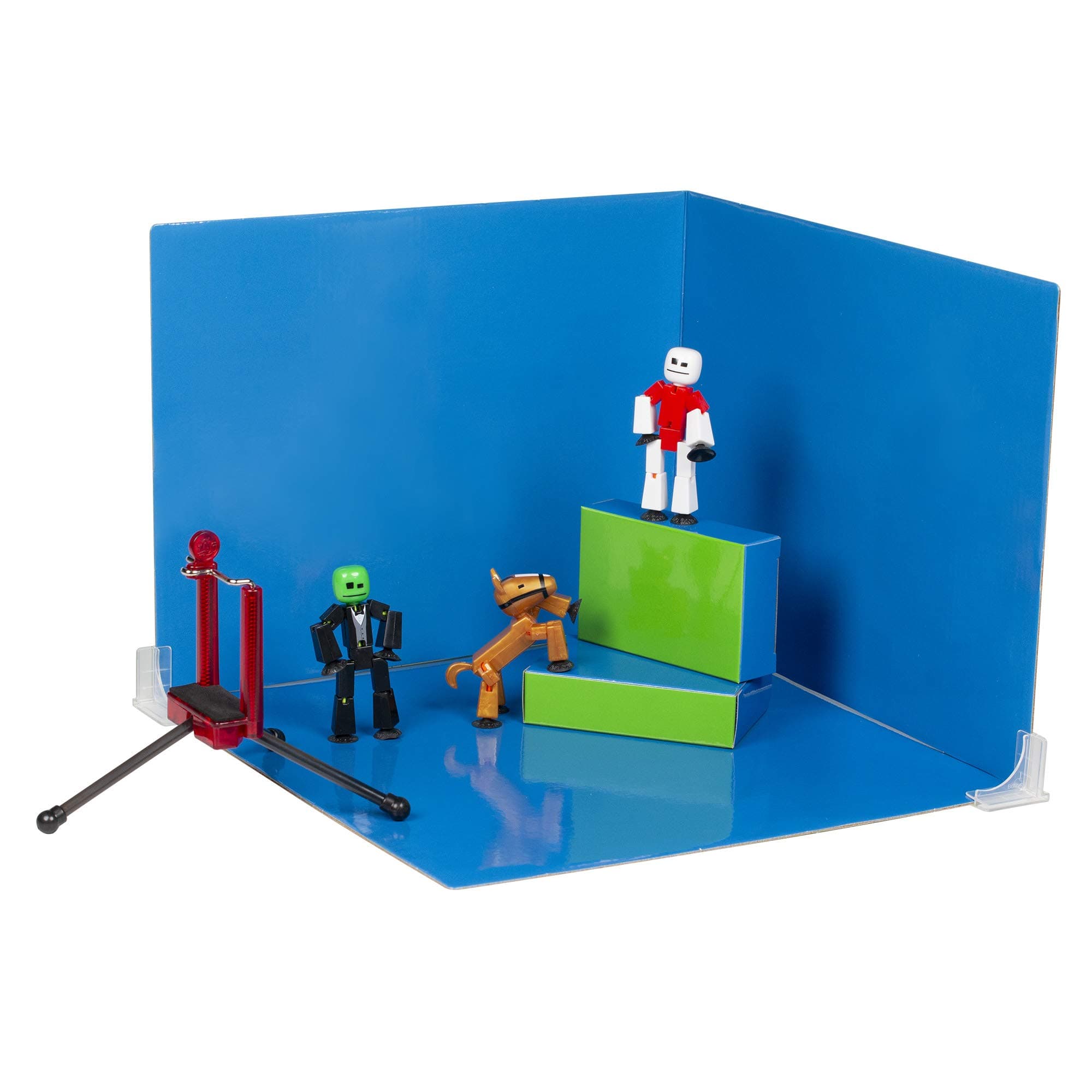Stikbot Zanimation Studio With Pet - Includes 2 Stikbots, 1 Horse Stikbot, 1 Phone Stand And 1 Reversible Backdrop - In Eco-Friendly Packaging