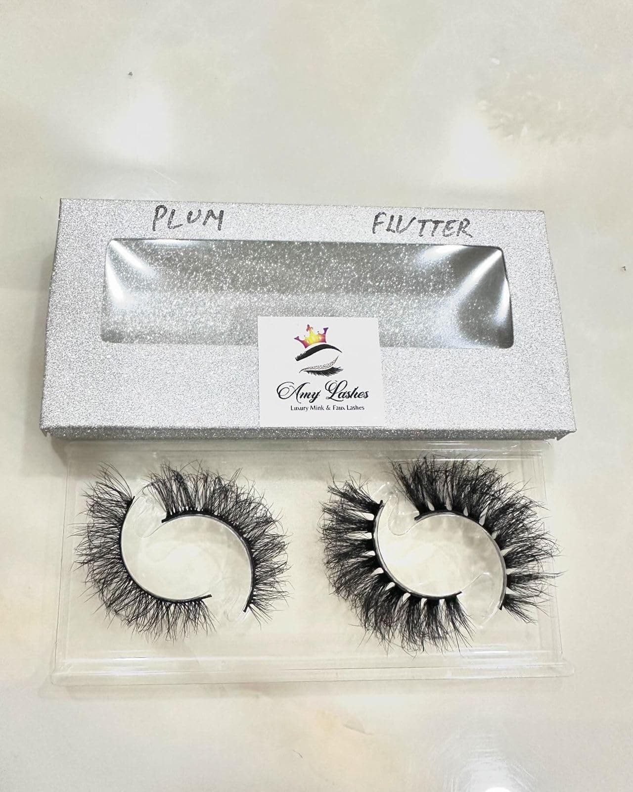 AMY LASHES 8d 2 pair Mink lashes box Mix of all types Natural, medium & bridal (Plum & Flutter)