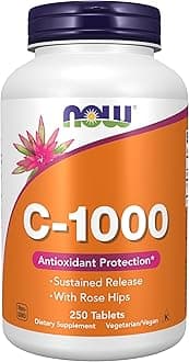 NOW Foods Supplements, Vitamin C-1,000 with Rose Hips, Sustained Release, Antioxidant Protection*, 250 Tablets