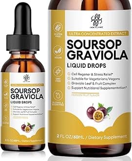 iMATCHME Premium Soursop Graviola for Digestion, Support Healthy Skin & Sleep, Soursop Extract Liquid Drop from Graviola Leaf and Fruit, Sugar/Caffeine/Gluten Free, Passion Fruit Flavor, 2 Fl Oz