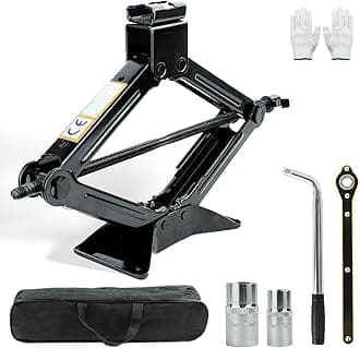 Car Jack Kit, Scissor Jack for Car Universal 2 Ton (4409 lbs) Vehicles Emergency Lift Tire Changing Kit with Lug Wrench, Ideal for SUV
