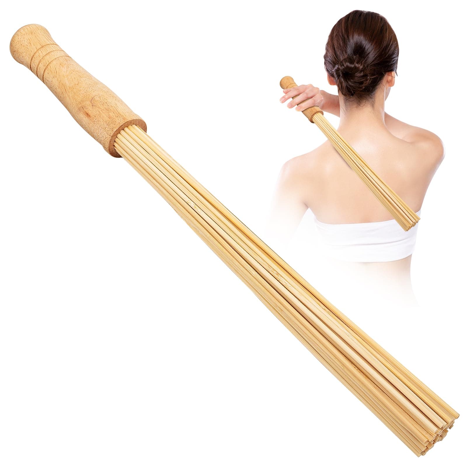 Bamboo Massage Stick for Back,Massage Roller Sticks,Bamboo Therapy Massage Body Tools for Relaxing Muscles (1)