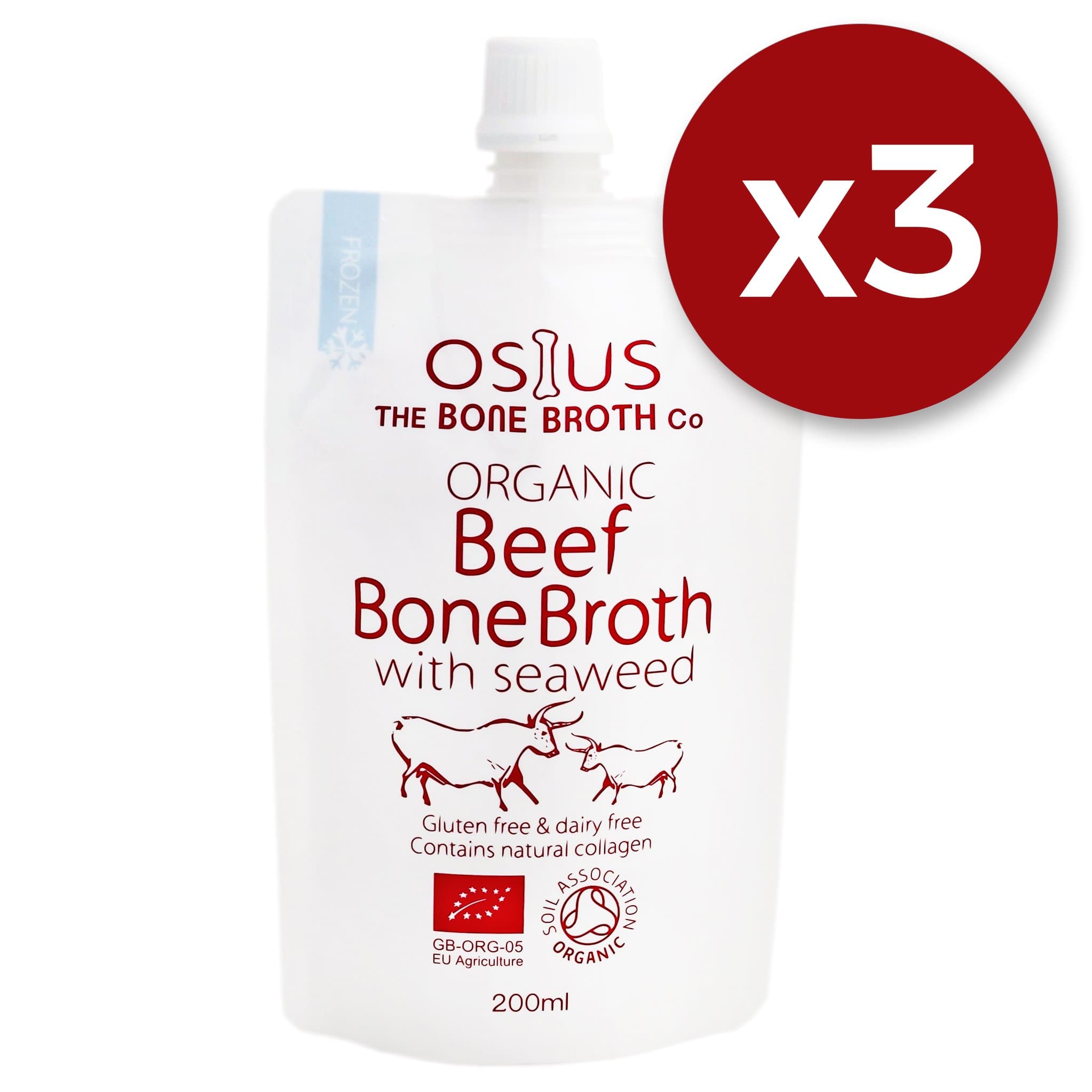 Osius Organic Beef Bone Broth with Seaweed | 200ml - PACK OF 3