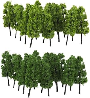 20pcs/Set Model Trees Train Railroad Diorama Wargame Scenery Z Scale 1:200 Mixed Micro Model Scene Decoration Tree