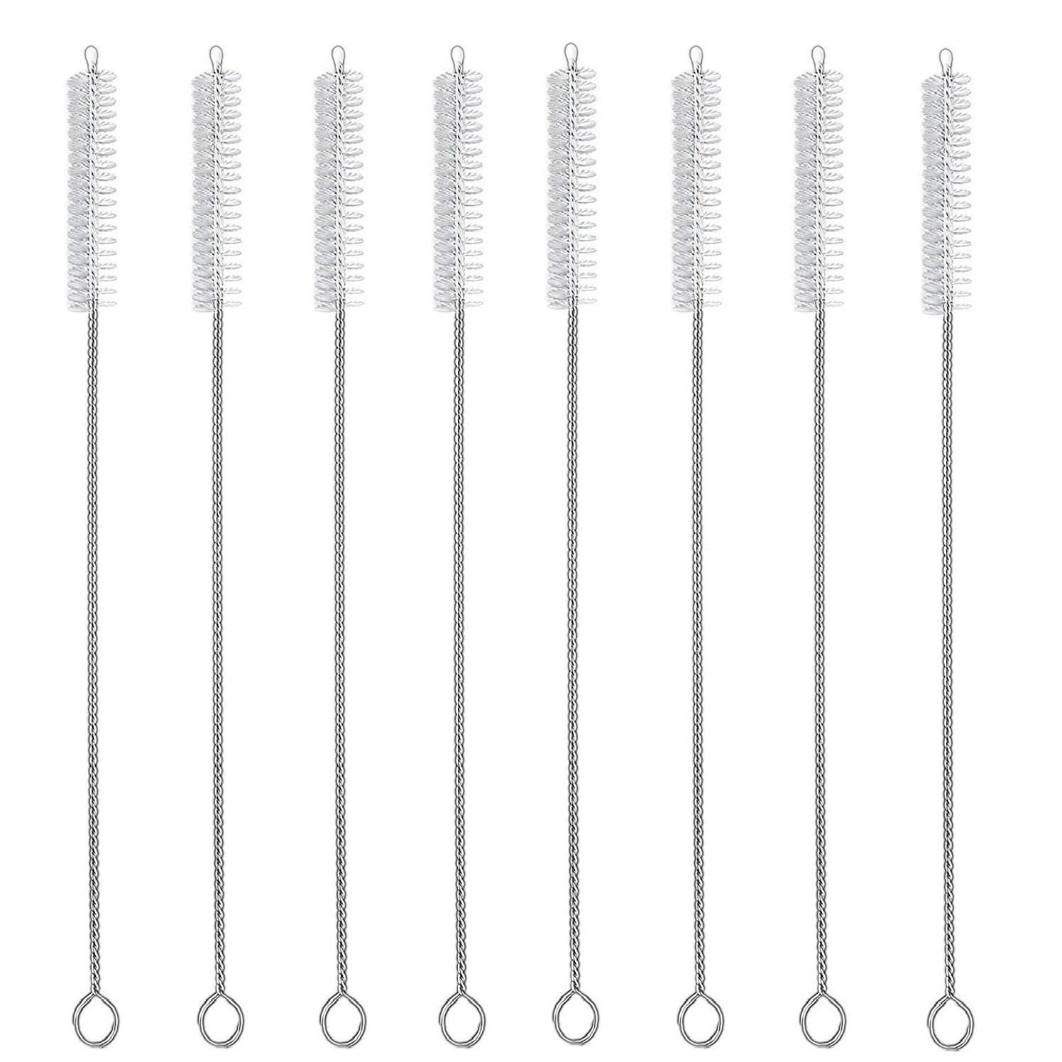 Straws Cleaner Brushes 8 Piece Value Pack nylon bristles stainless steel handle Pipe Tube Cleaner -3/8"diameter x 9.5" Long