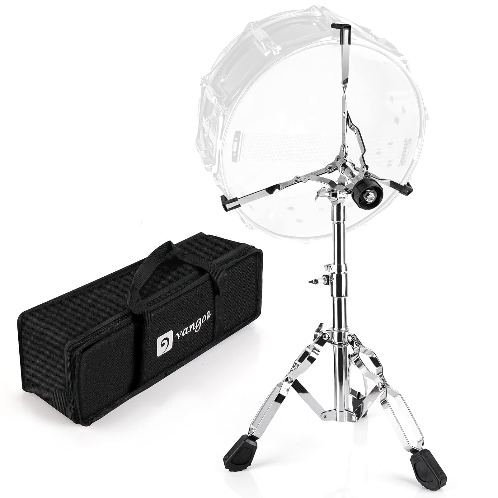 Snare Drum Stand Lightweight Double Braced Adjustable Height with Carrying Bag Fit 10" to 15" Dia Drums